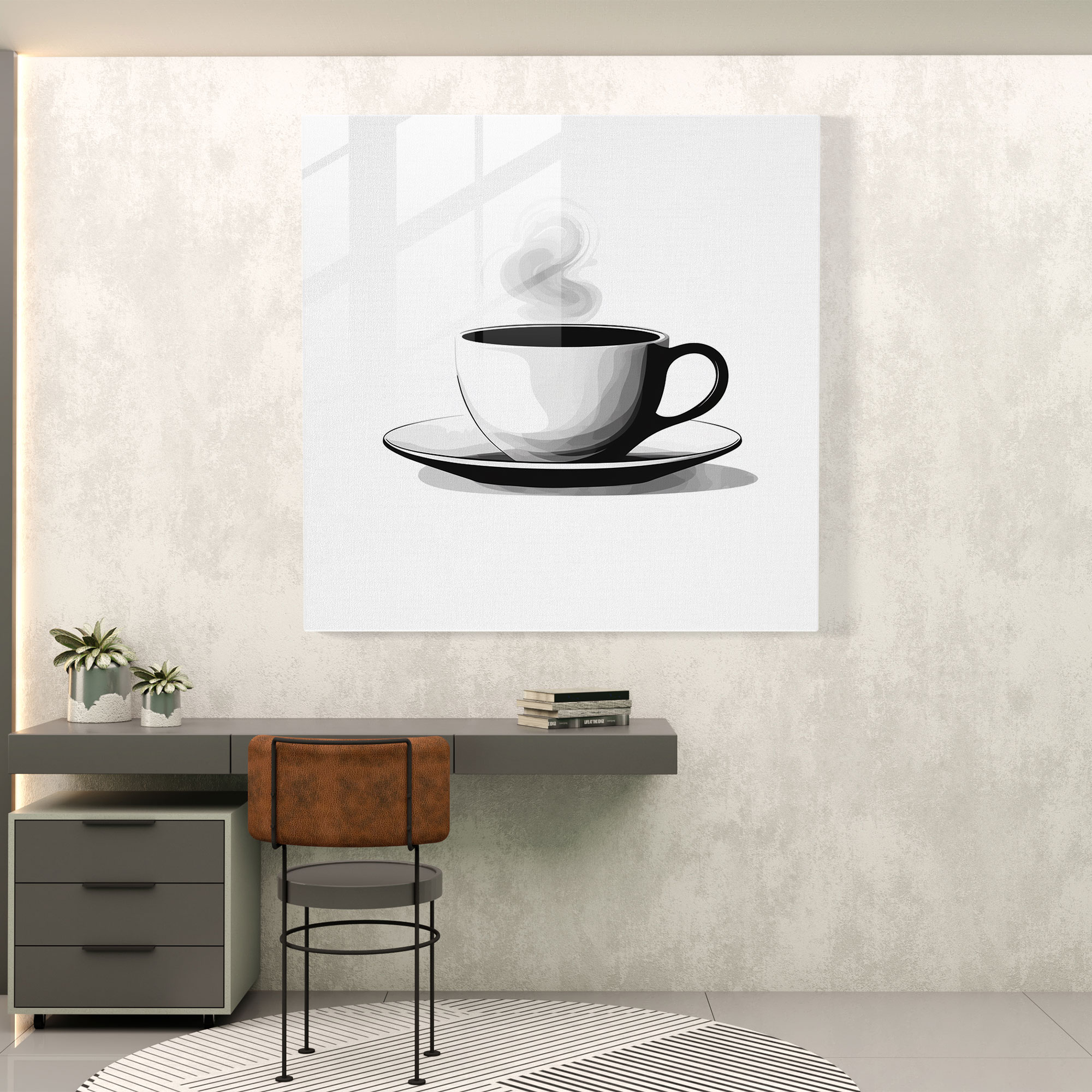 Coffee Minimalist Glass Print - Coffee, Wall Decoration, Glass Print, Coffee Minimalist Glass Print