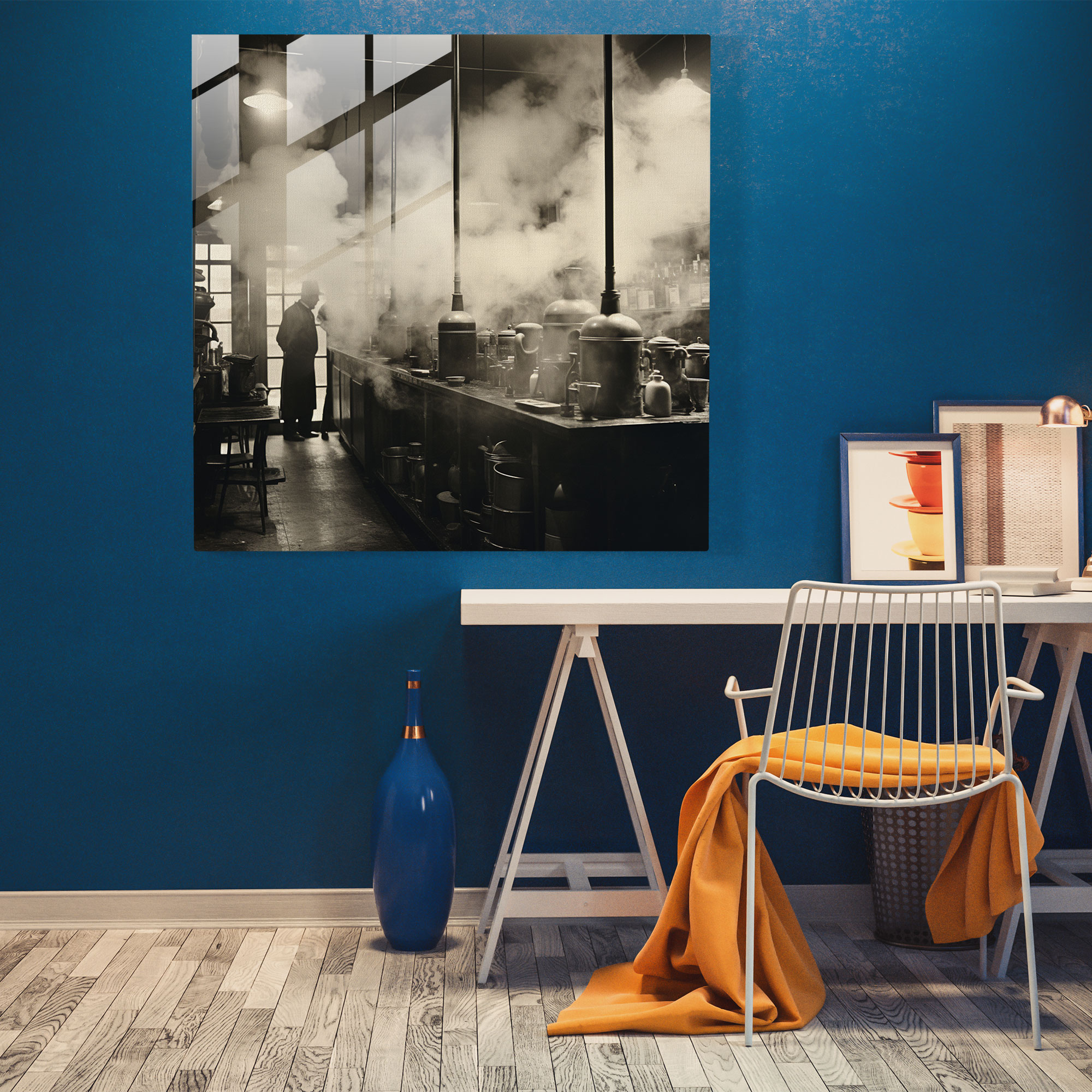 Coffee Shop Glass Print - Coffee, Coffee Shop, Coffee Theme, Mugs