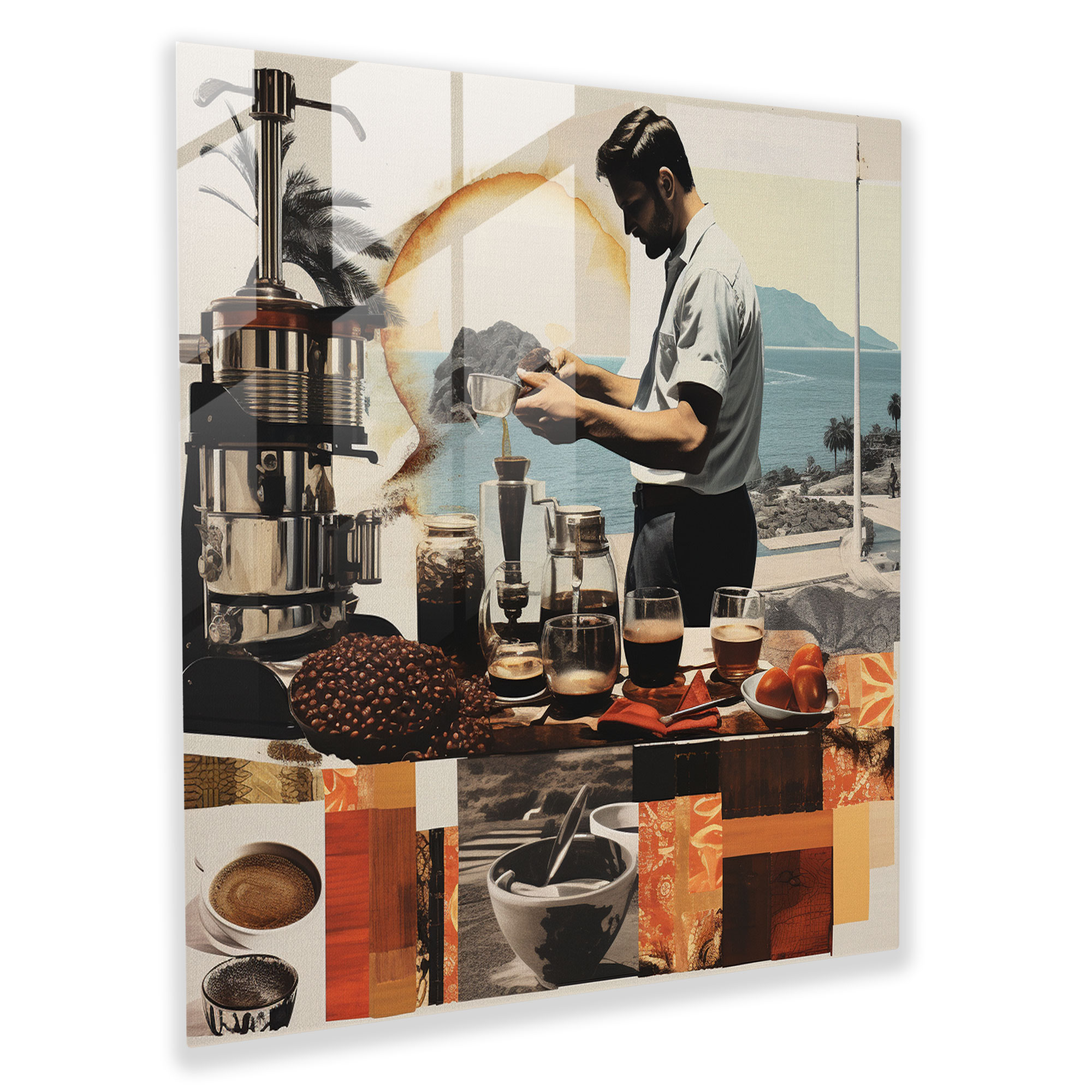 Kahve Kültürü Cam Tablo - Kahve Cam Tablo Modern Sanat Kahve Kültürü