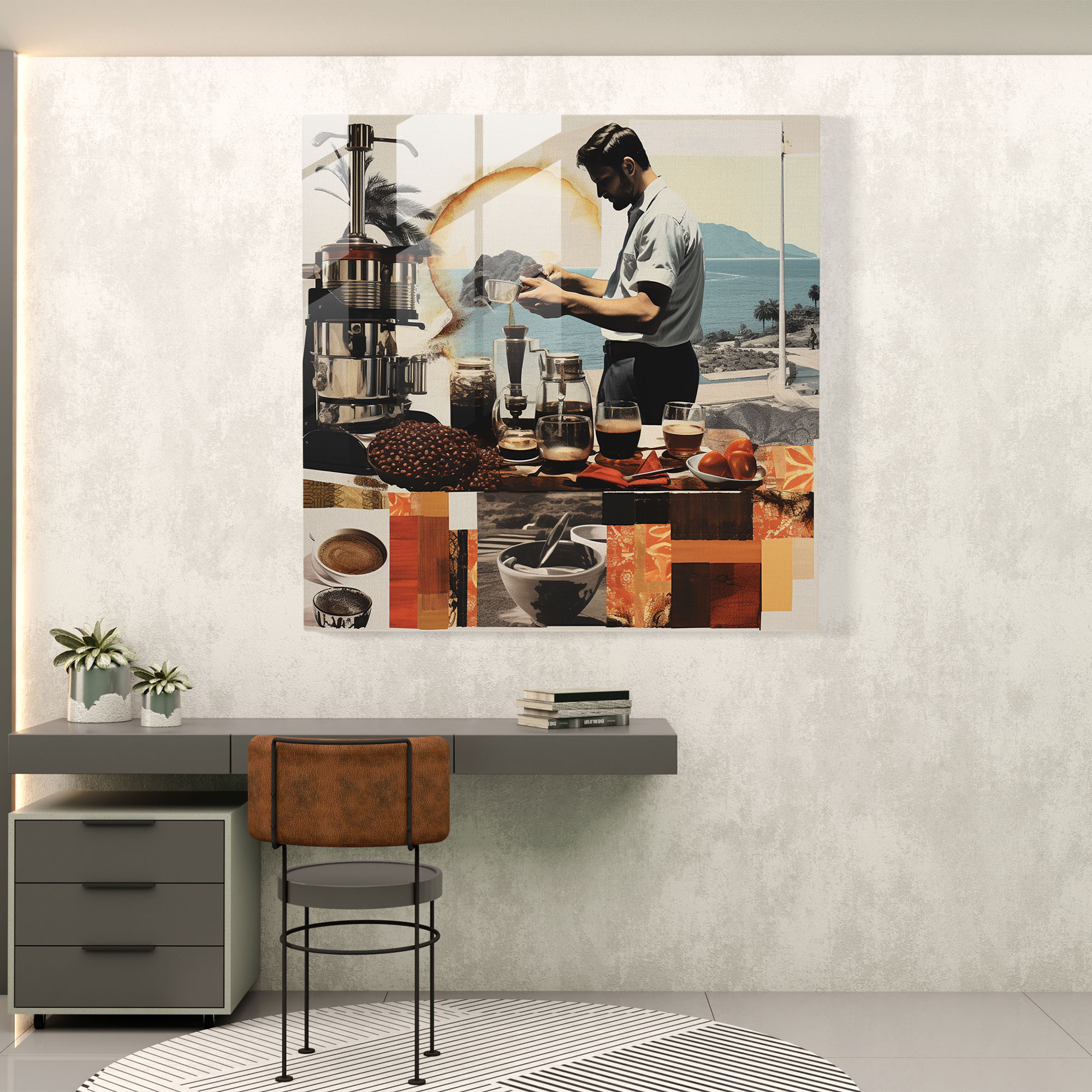 Kahve Kültürü Cam Tablo - Kahve Cam Tablo Modern Sanat Kahve Kültürü