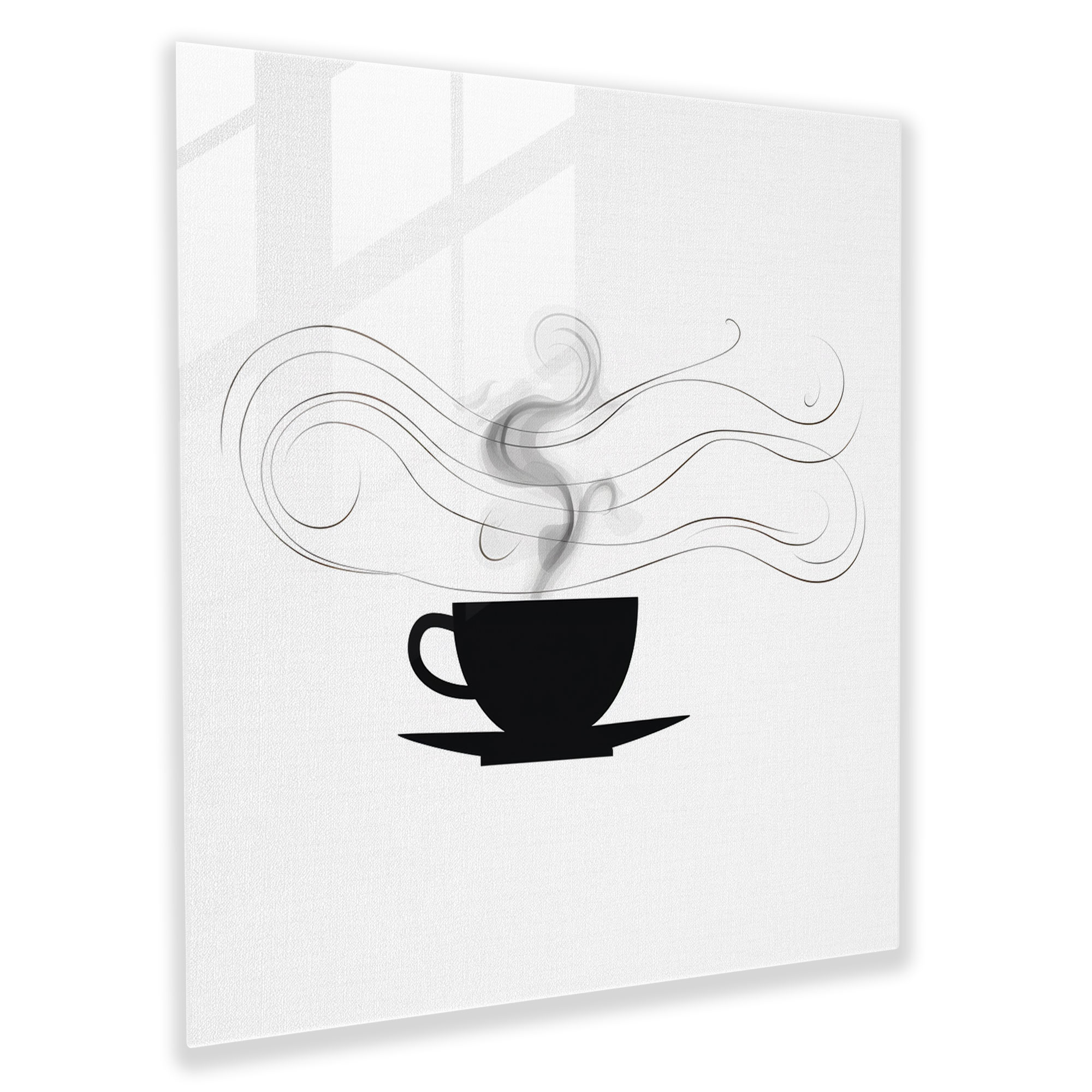 Coffee Minimalist Glass Print - Coffee, Glass Wall Art, Modern Art, Glass Print