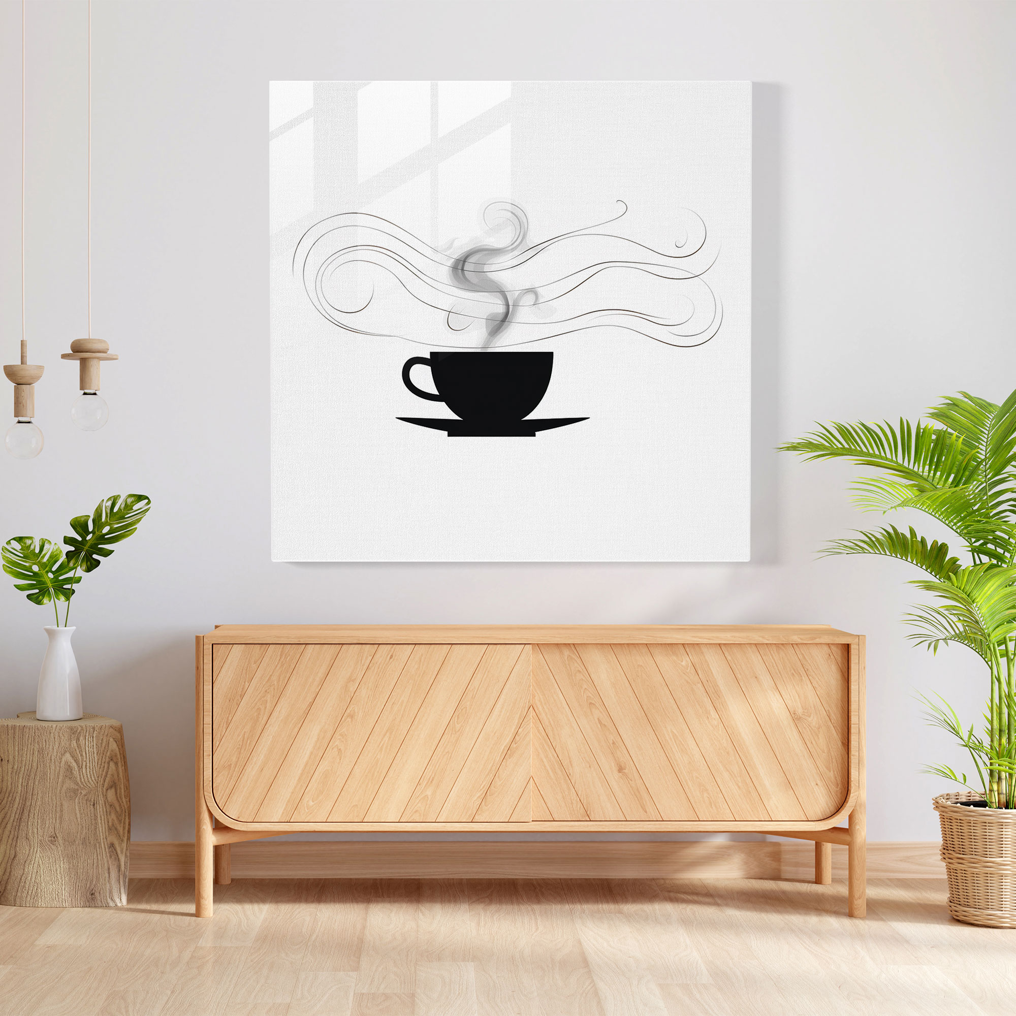 Coffee Minimalist Glass Print - Coffee, Glass Wall Art, Modern Art, Glass Print