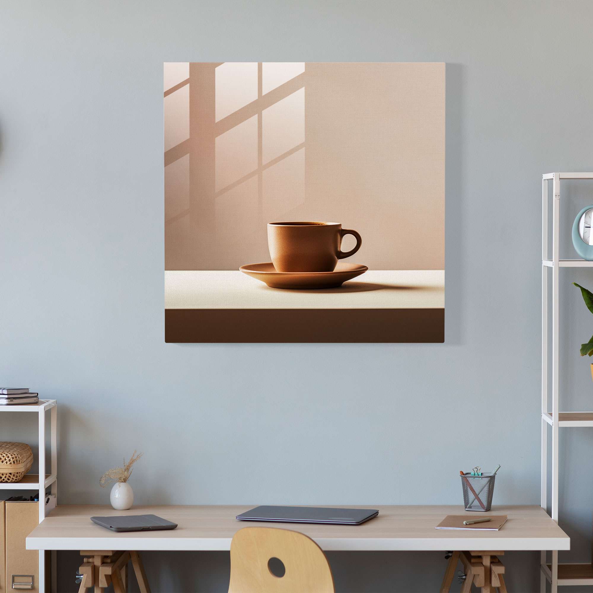 Sadelik Kahvesi - Minimalist Cam Tablo - Kahve Sadelik Ev Dekorasyonu Demlenmiş Kahve