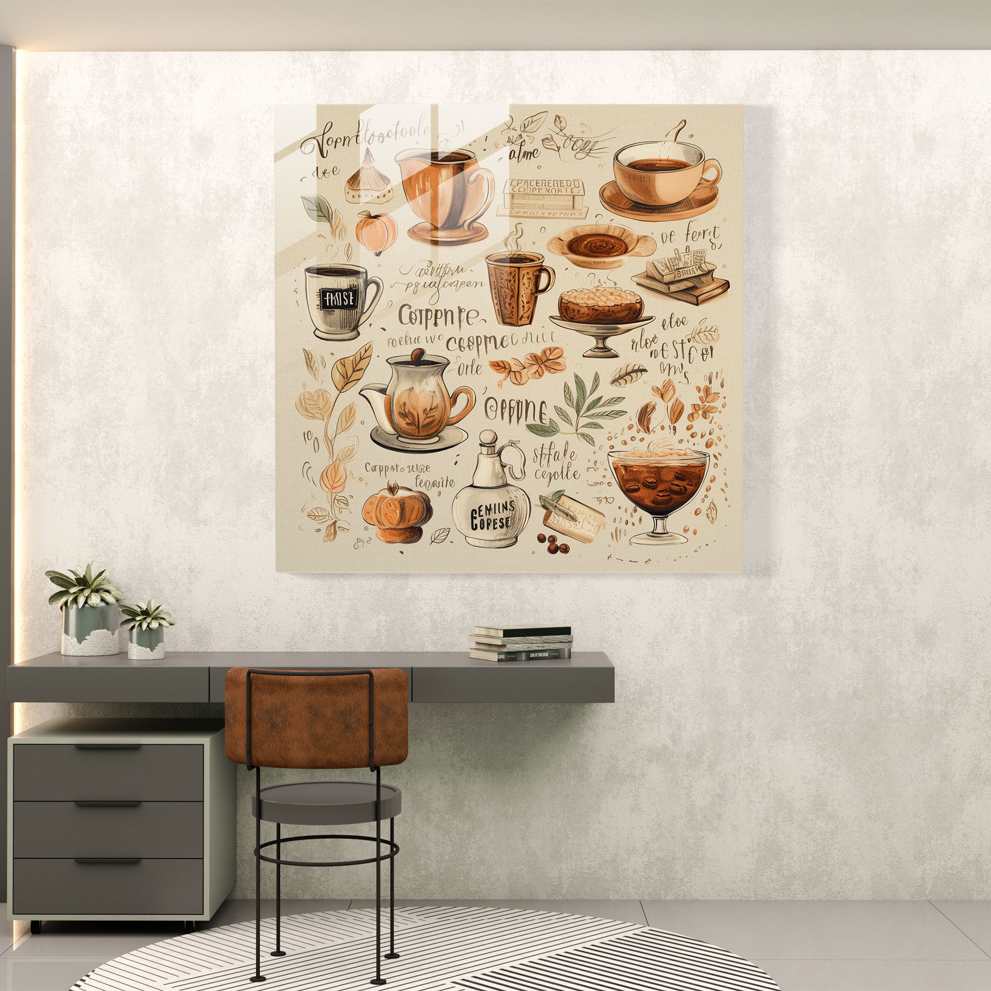 Coffee Quotes Collage Glass Print - Coffee, Coffee Quotes, Glass Wall Art, Coffee