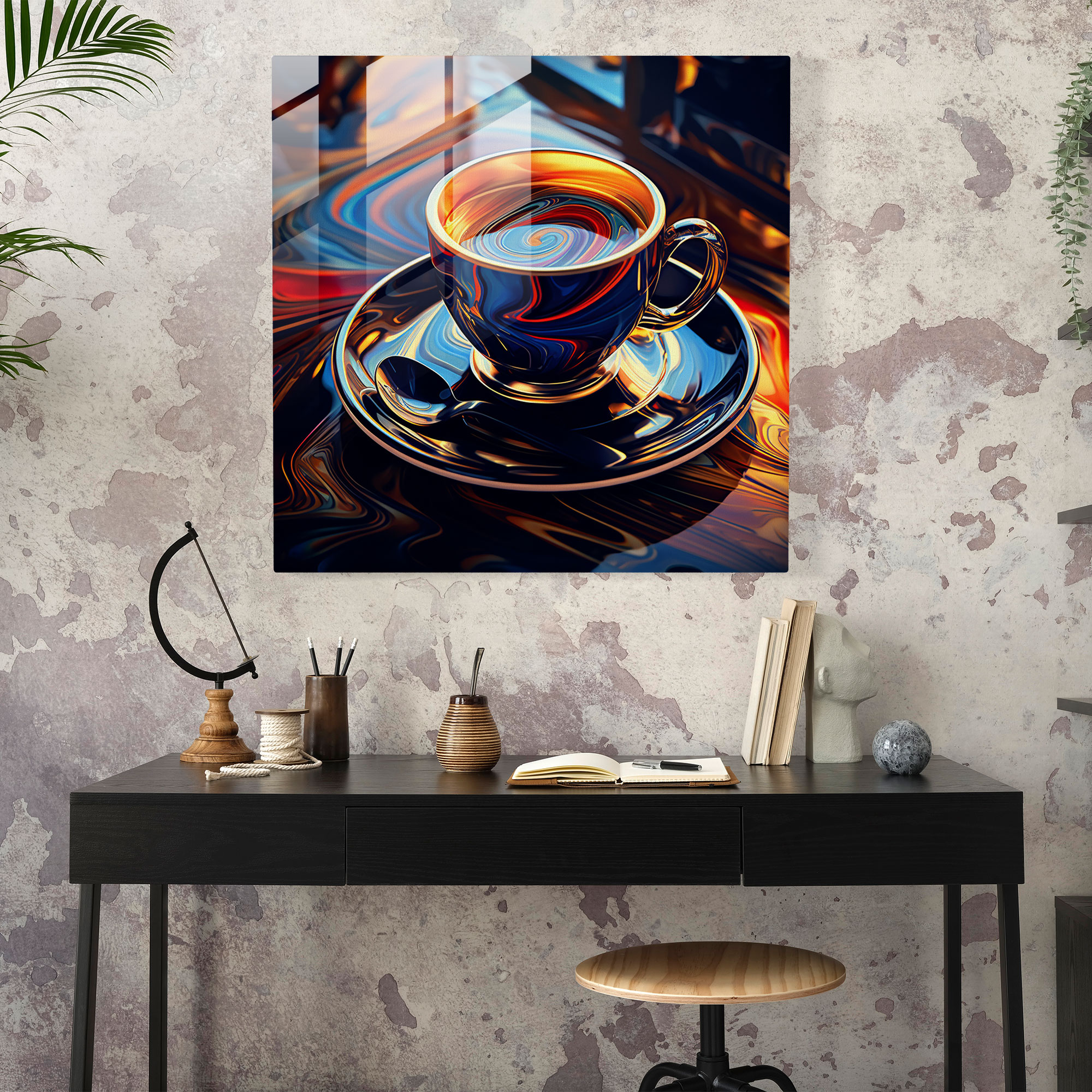 Coffee Delight - Glass Wall Art - Coffee, Home Decoration, Strong Contrasts, Modern Art