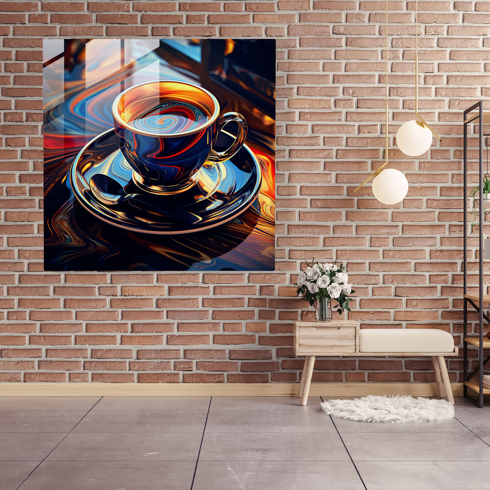 Coffee Delight - Glass Wall Art - Coffee, Home Decoration, Strong Contrasts, Modern Art