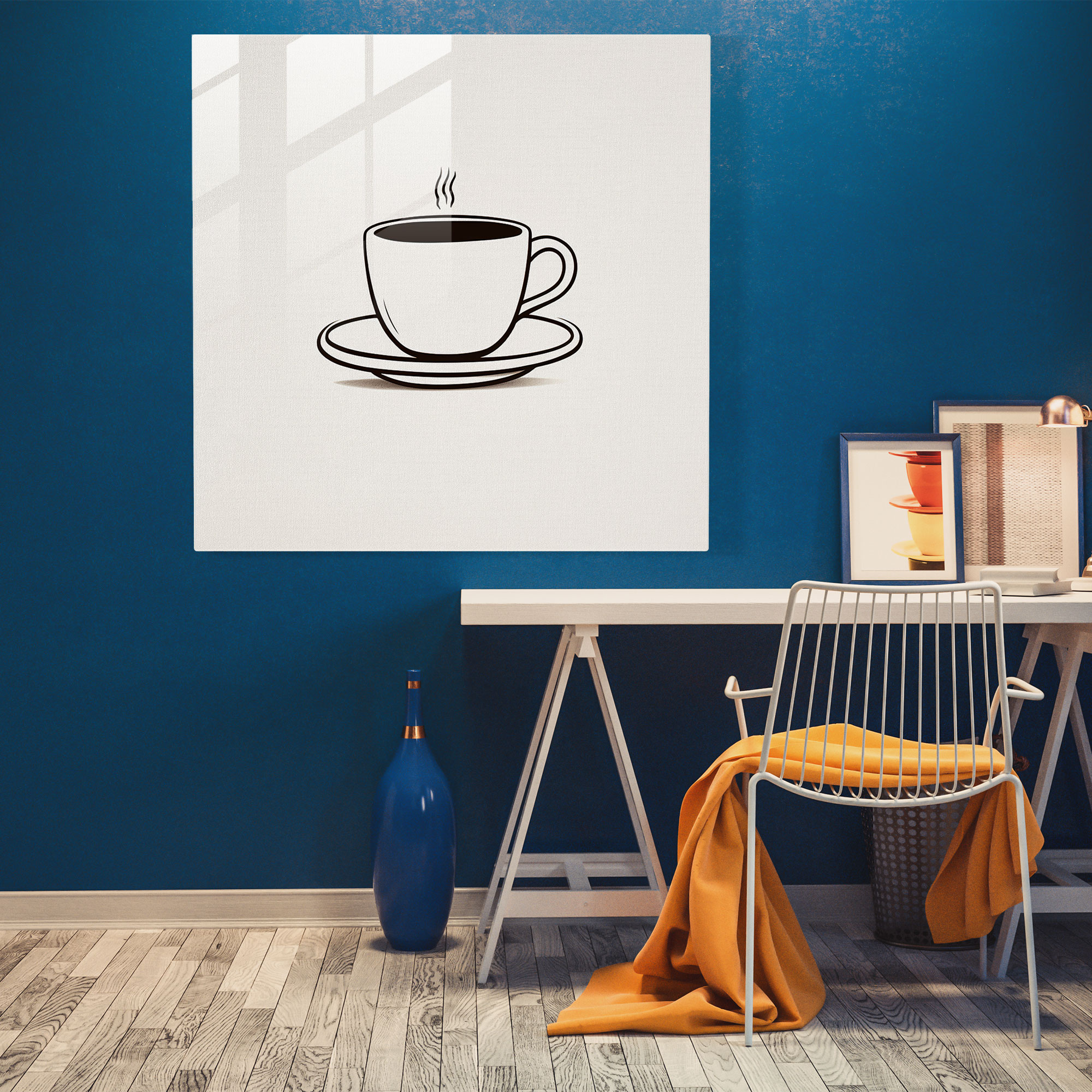 Coffee Cup Glass Print - Coffee, Wall Decoration, Coffee Cup, Coffee