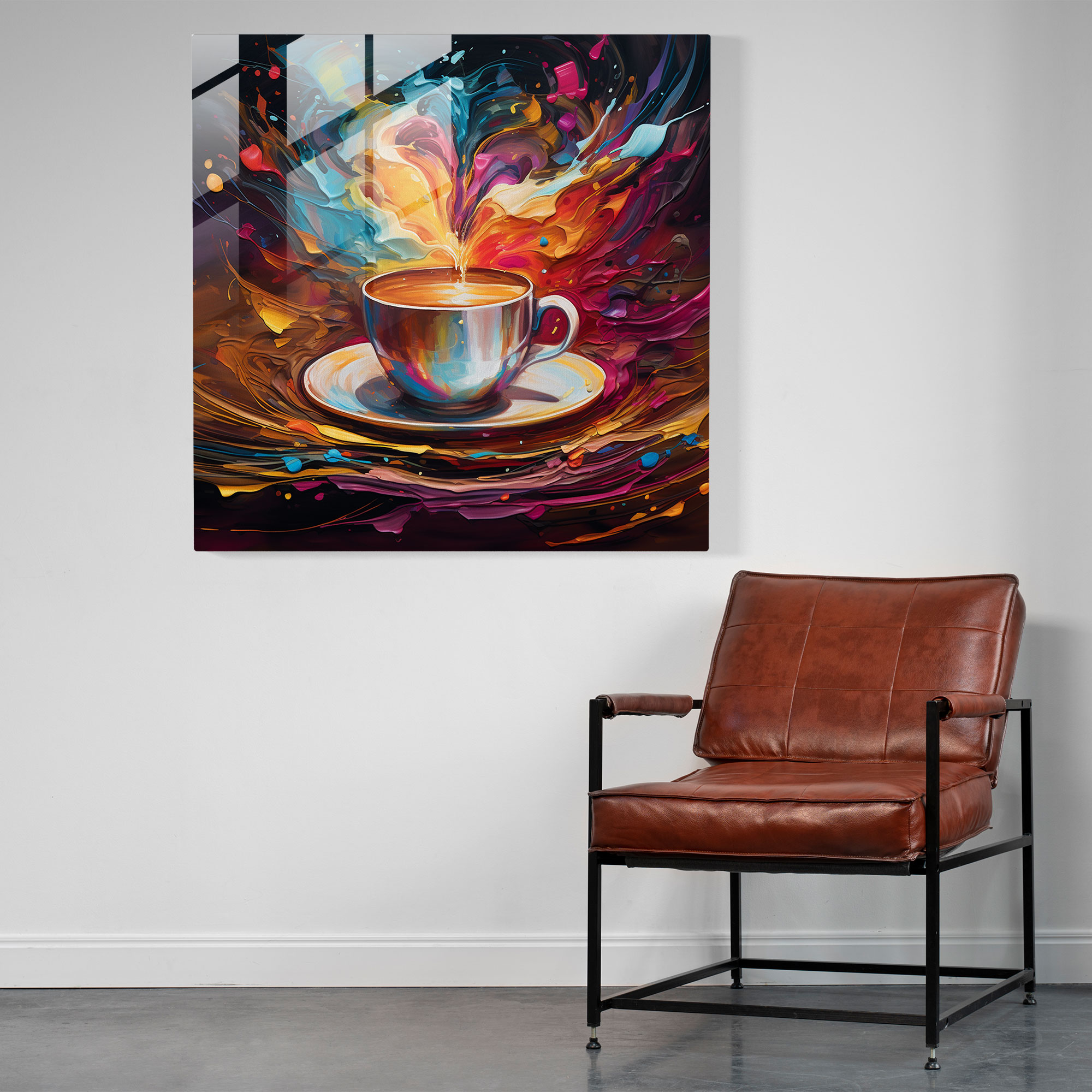 Coffee Abstract Glass Print - Coffee, Glass Print, Glass Wall Art, Wall Decoration