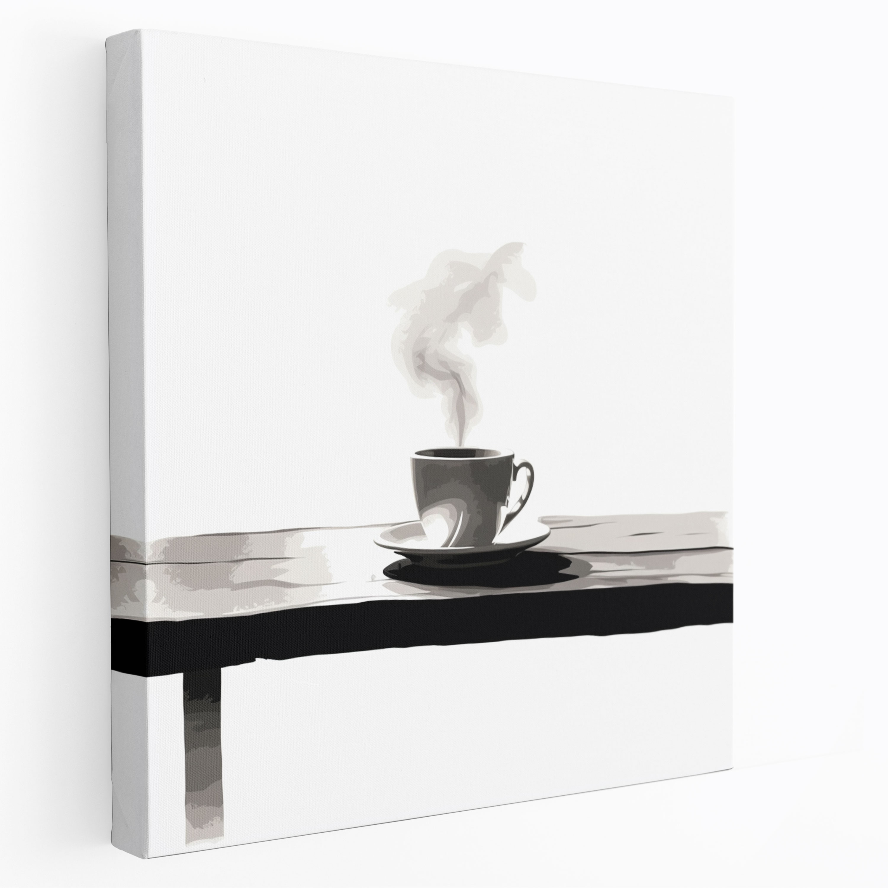 Coffee Sketch Canvas Print - Coffee, Cozy Cafe Table, Canvas Wall Art, Canvas