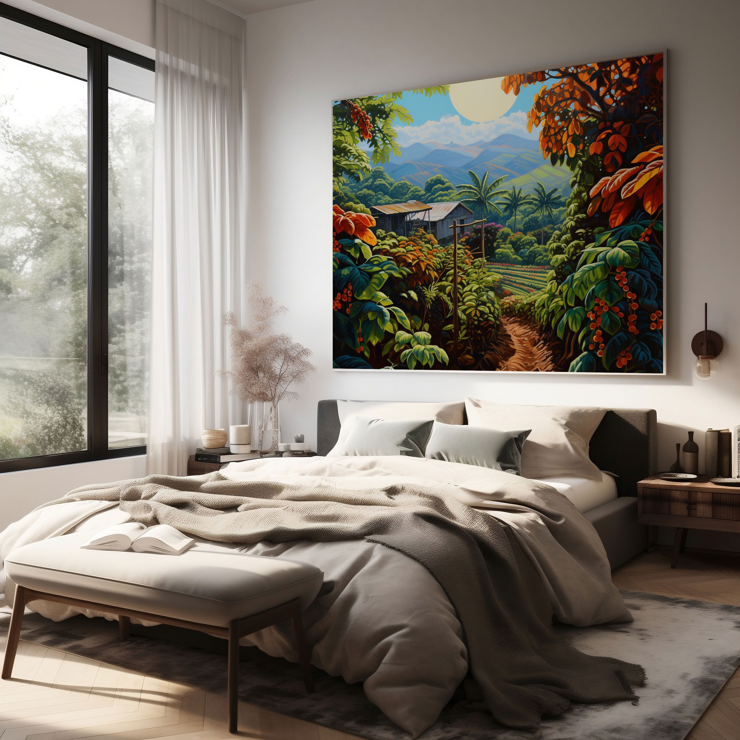 Coffee Plantation Canvas Print - Coffee, Coffee Beans, Canvas Wall Art, Coffee Wall Art