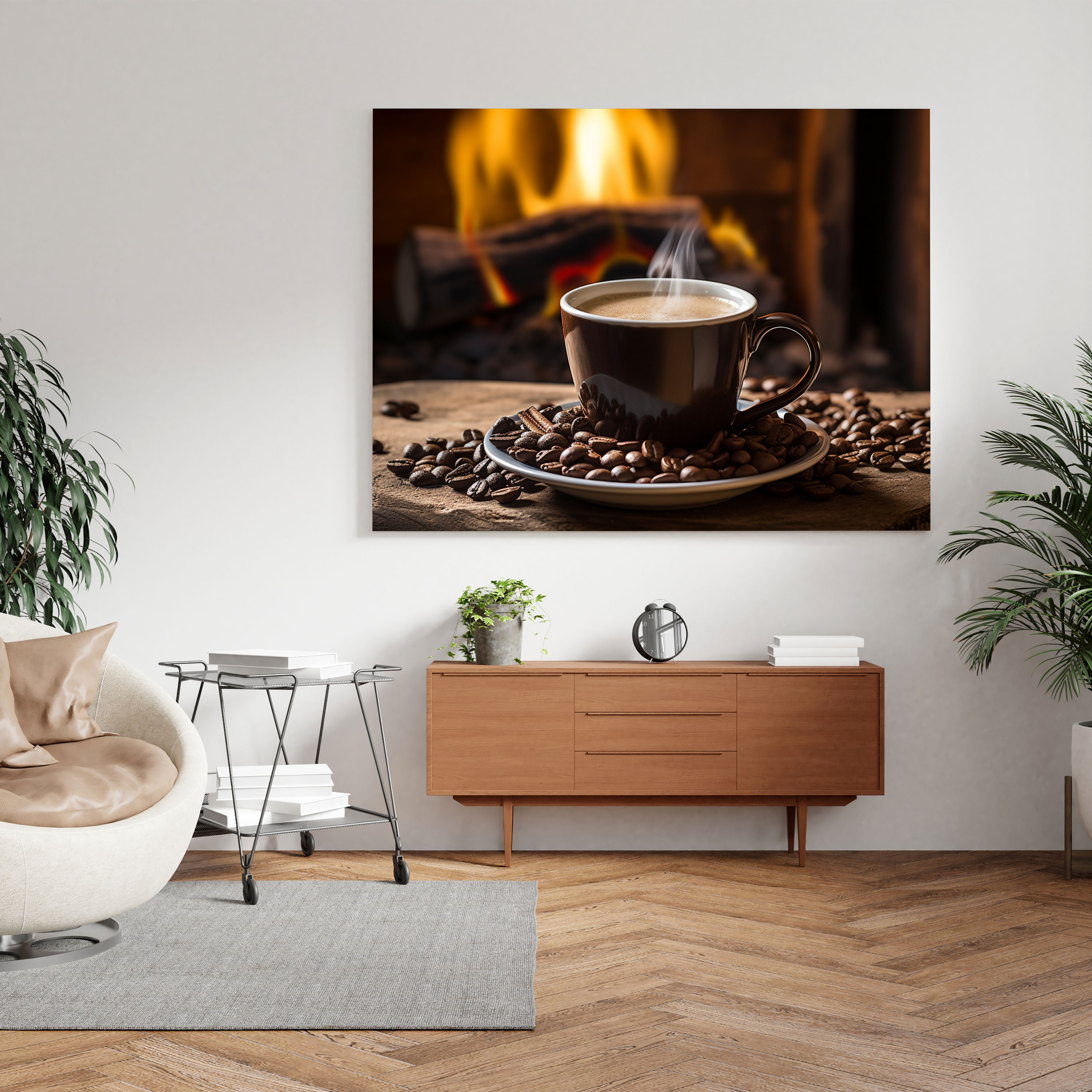 Freshly Roasted Coffee Canvas Print - Coffee, Coffee Canvas Print, Coffee Wall Art, Cozy Photograph