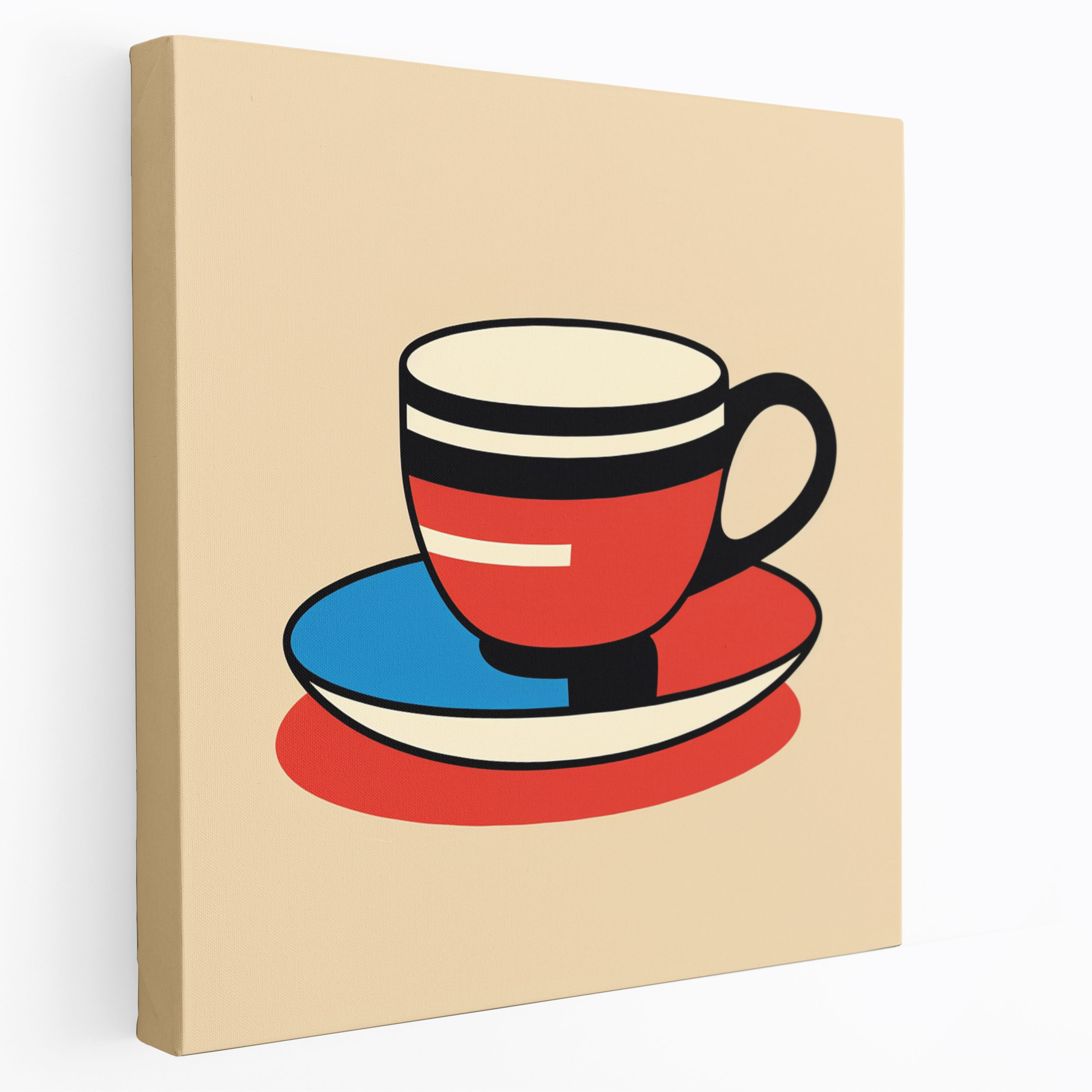 Coffee Canvas Print - Coffee, Canvas, Coffee Wall Art, Minimalistic Coffee Illustration
