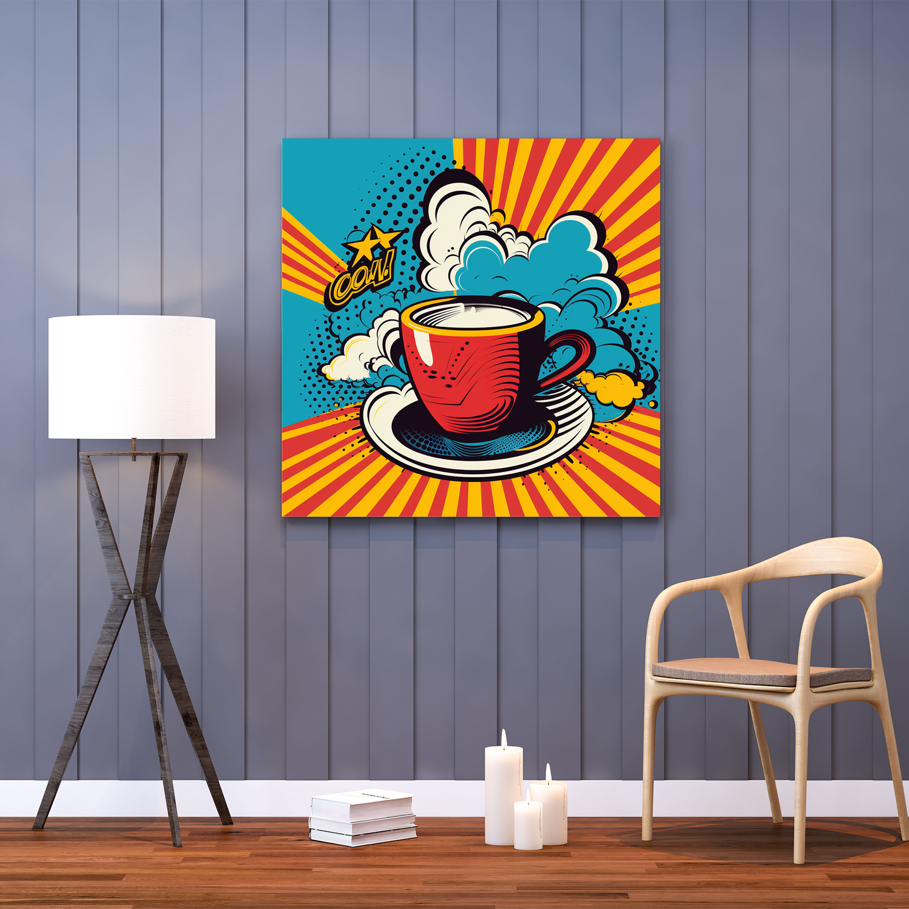 Coffee Canvas Print Wall Decoration - Coffee, Canvas Print, Speech Bubble, Retro