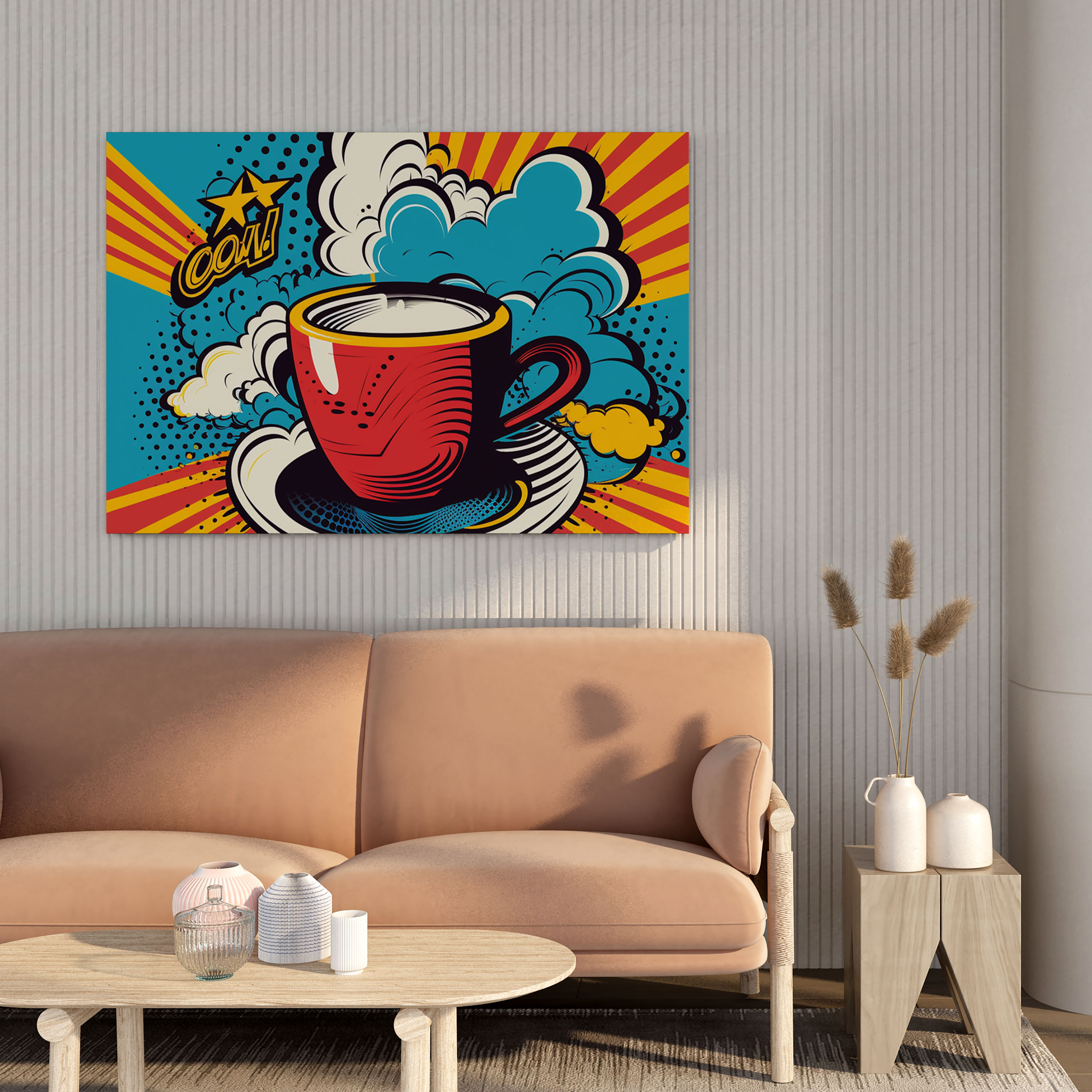 Coffee Canvas Print Wall Decoration - Coffee, Canvas Print, Speech Bubble, Retro