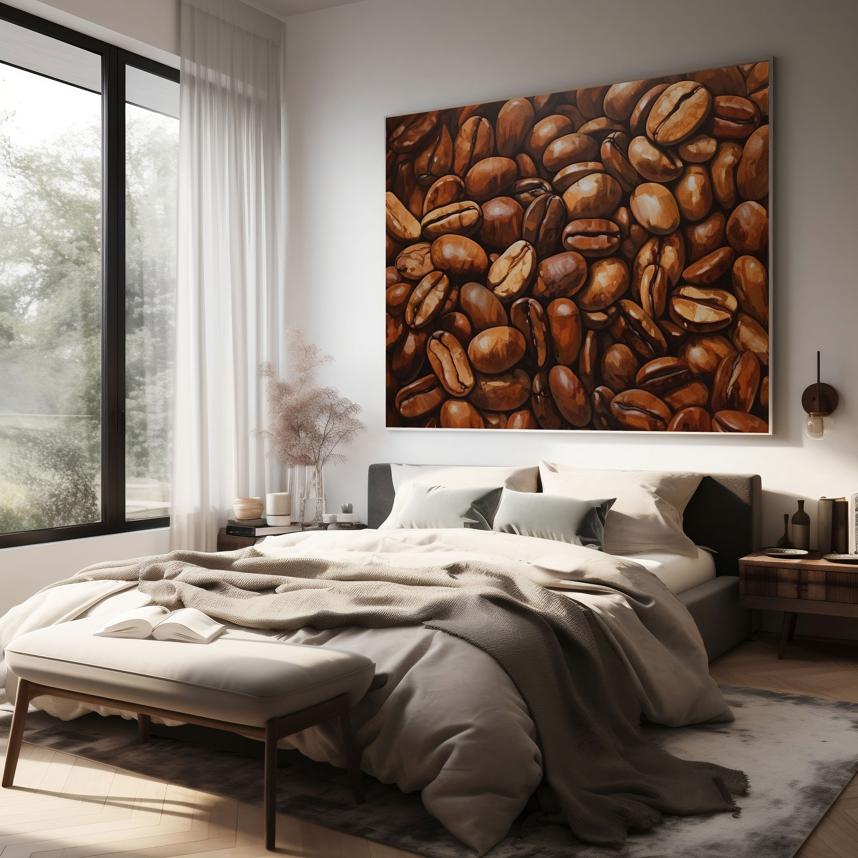 Abstract Coffee Beans Canvas Print - Coffee, Abstract Coffee Beans Canvas Print, Canvas, Abstract Painting