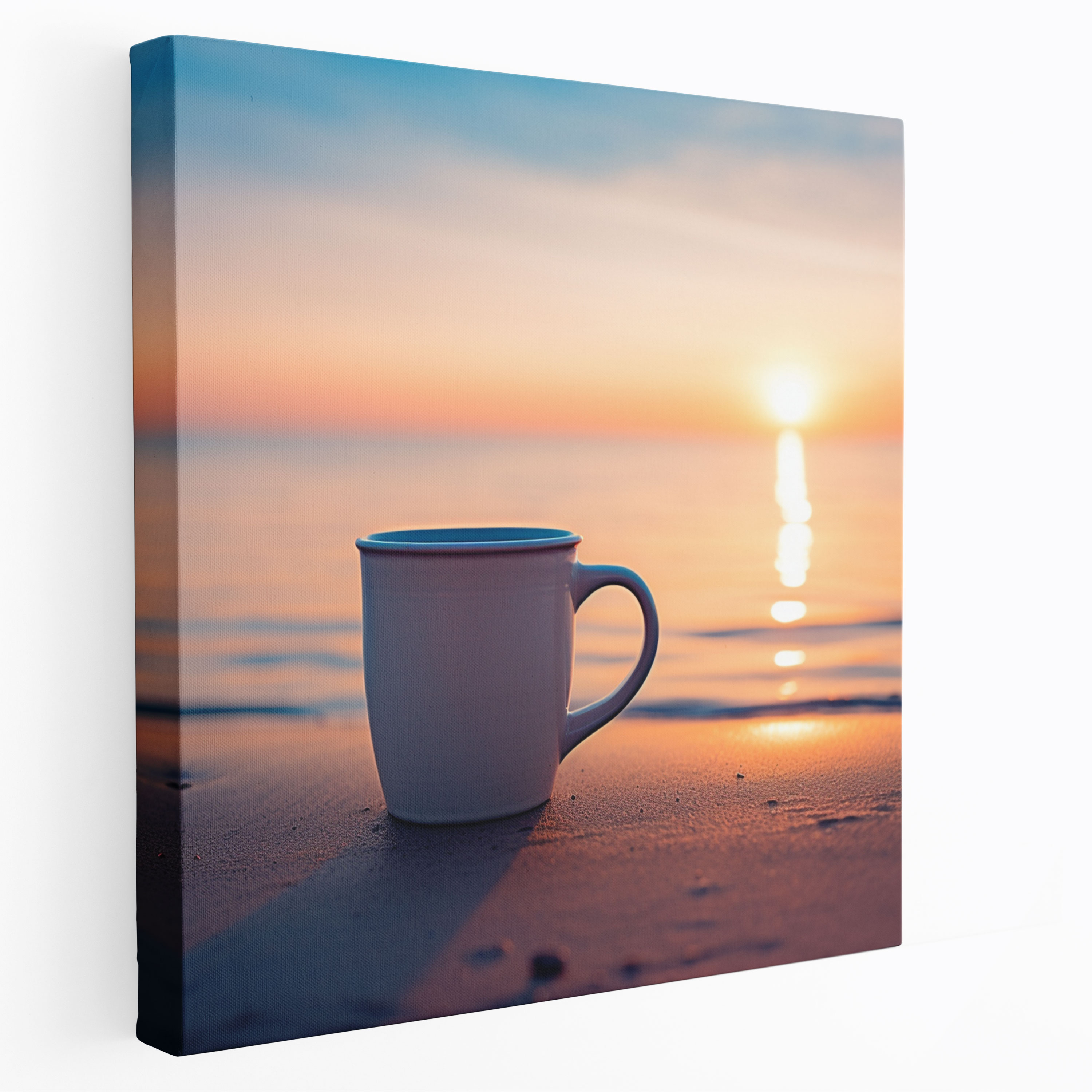 Beach Coffee Canvas Print - Coffee, Canvas, Beach Coffee Canvas Print, Tranquil Beach