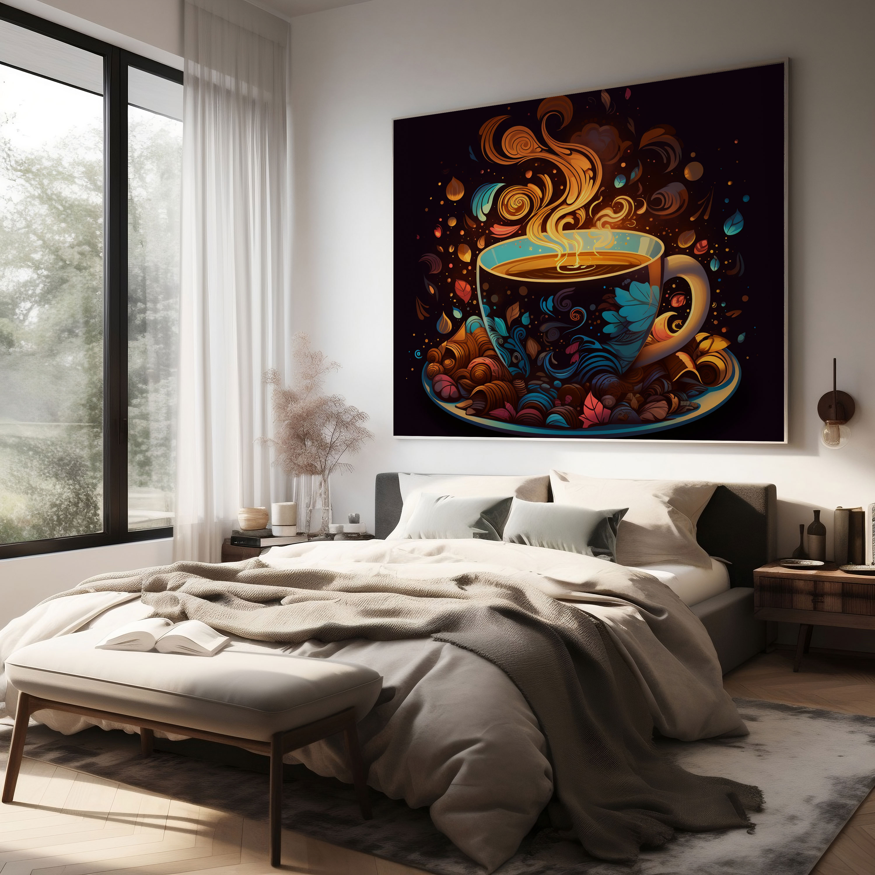 Magical Coffee Cup Canvas Print - Coffee, Canvas Wall Art, Magical Coffee Cup Wall Art, Magical Coffee Cup Canvas Print