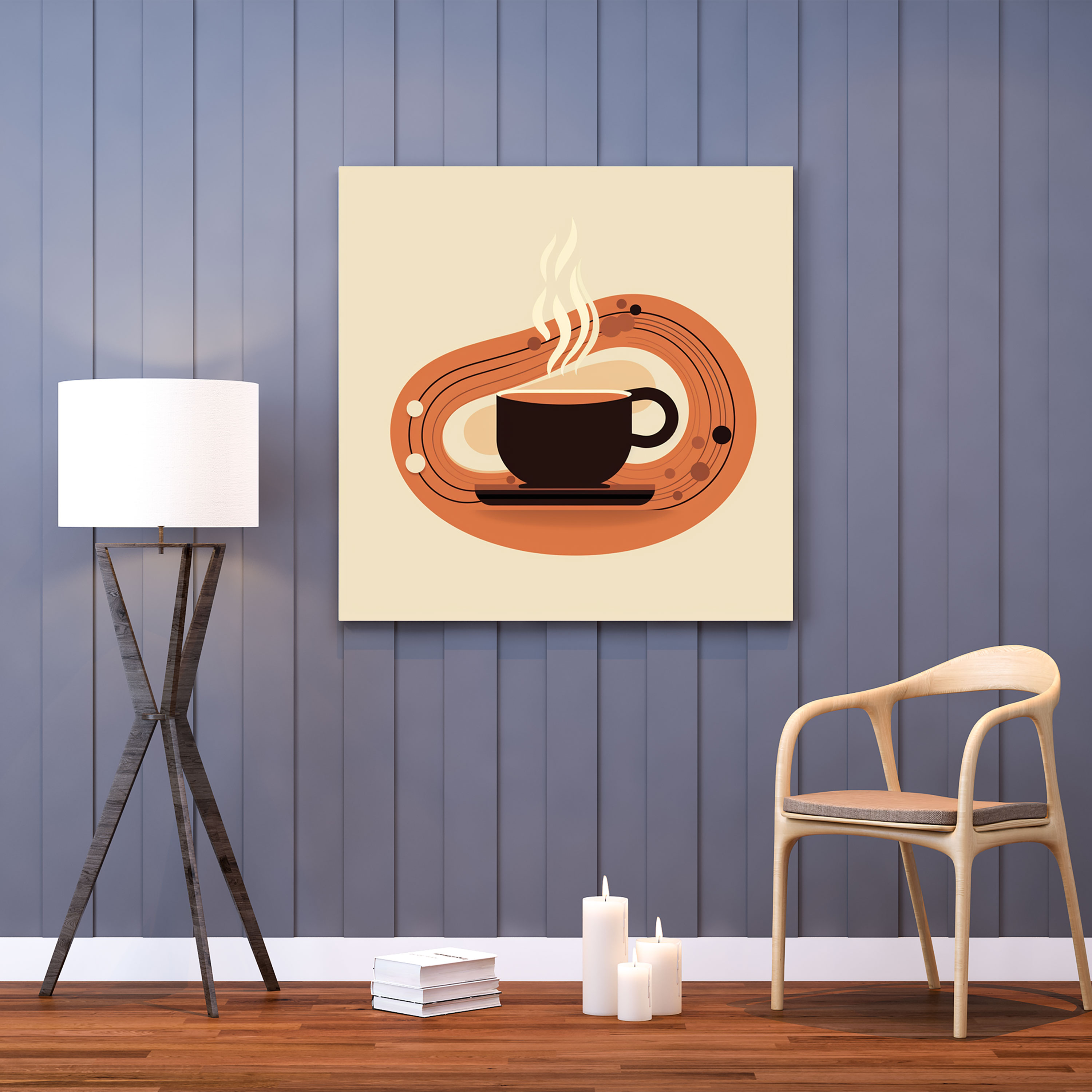 Kahve Duvar Dekorasyonu - Kahve Kanvas Tablo Ev Dekorasyonu Minimalist Renk Paleti