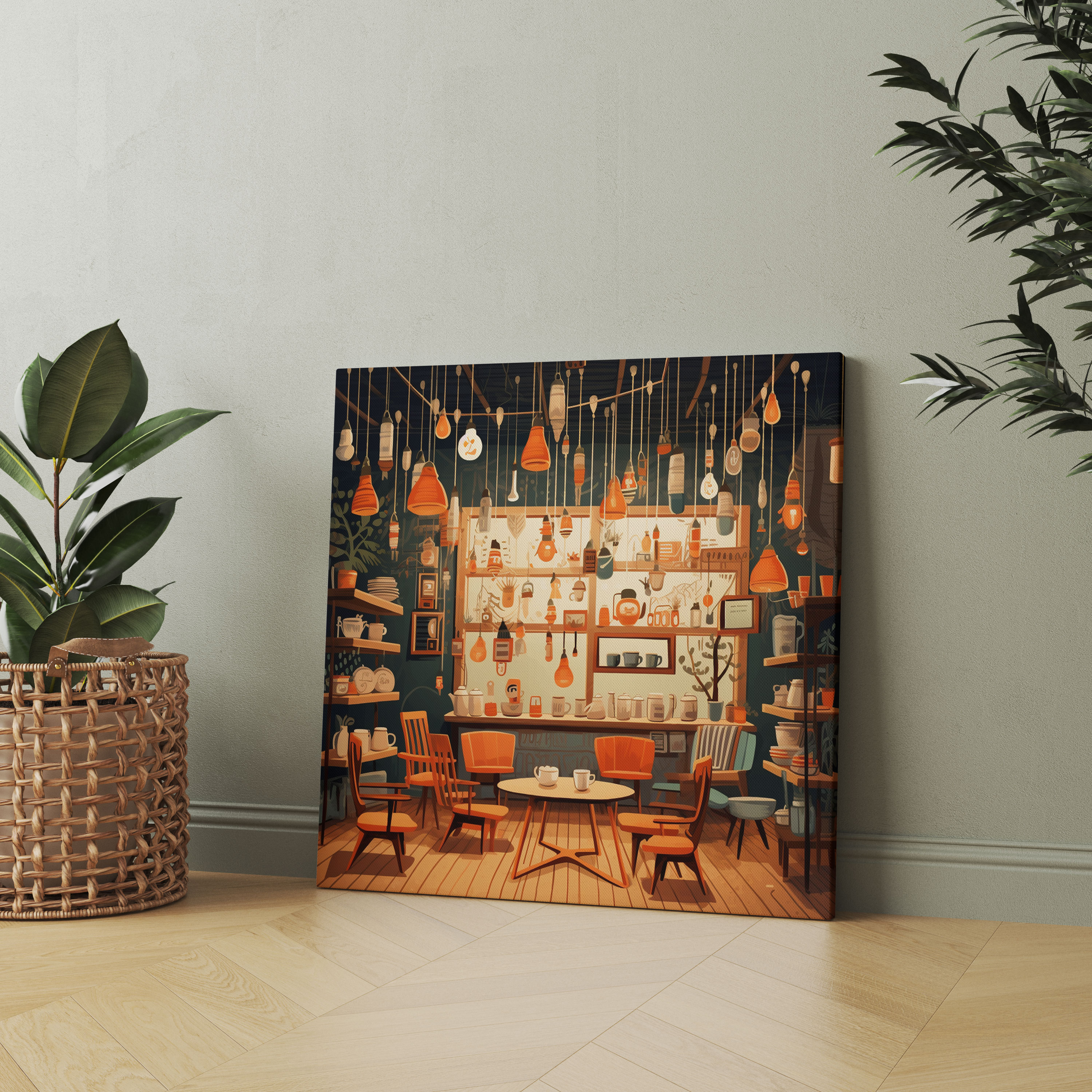 Coffee Canvas Print - Whimsical Coffee Shop Wall Art - Coffee, Coffee Shop, Whimsical, Canvas
