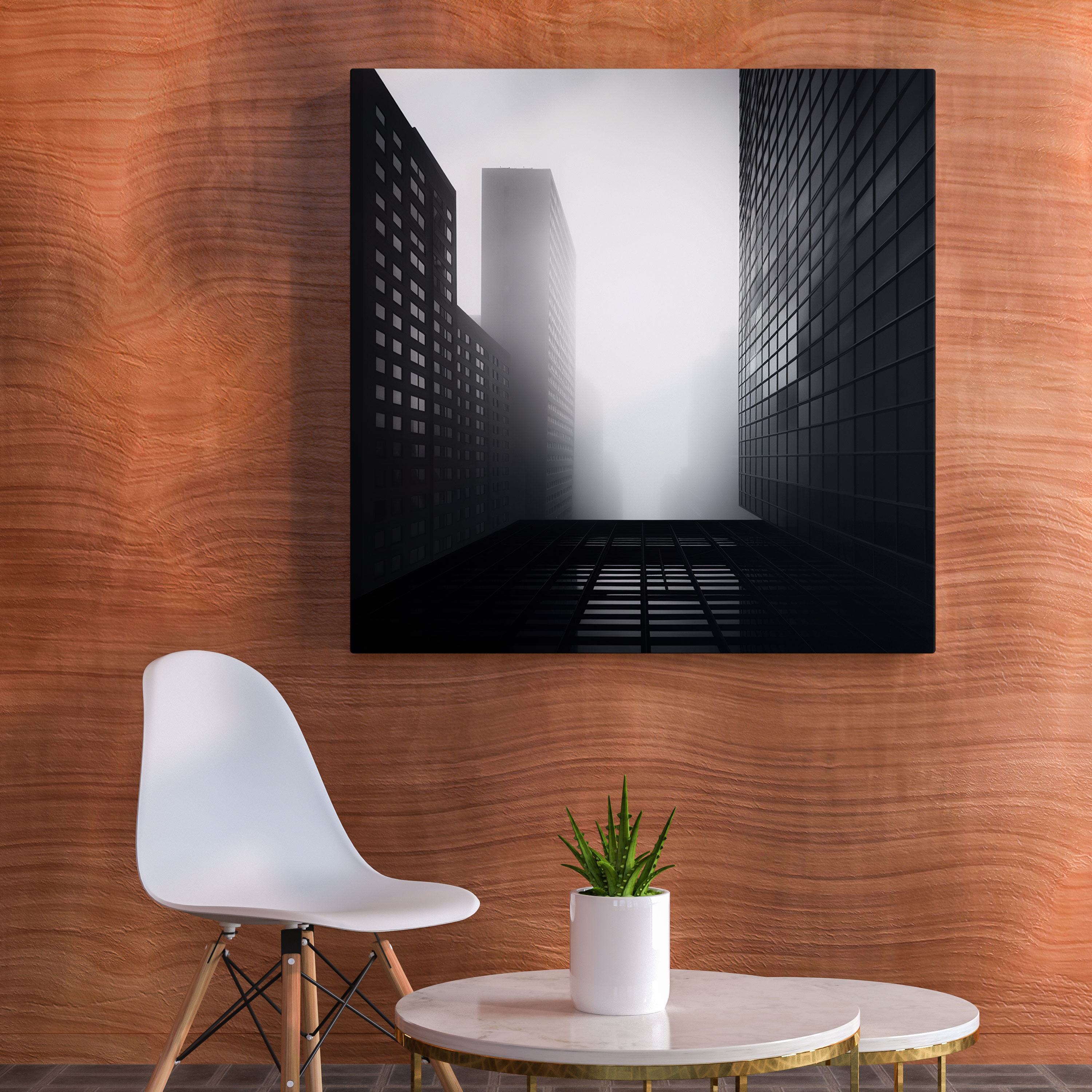 Cool Minimalist Cityscape Canvas Print - Cool, Cool, Contemporary, Wall Decoration