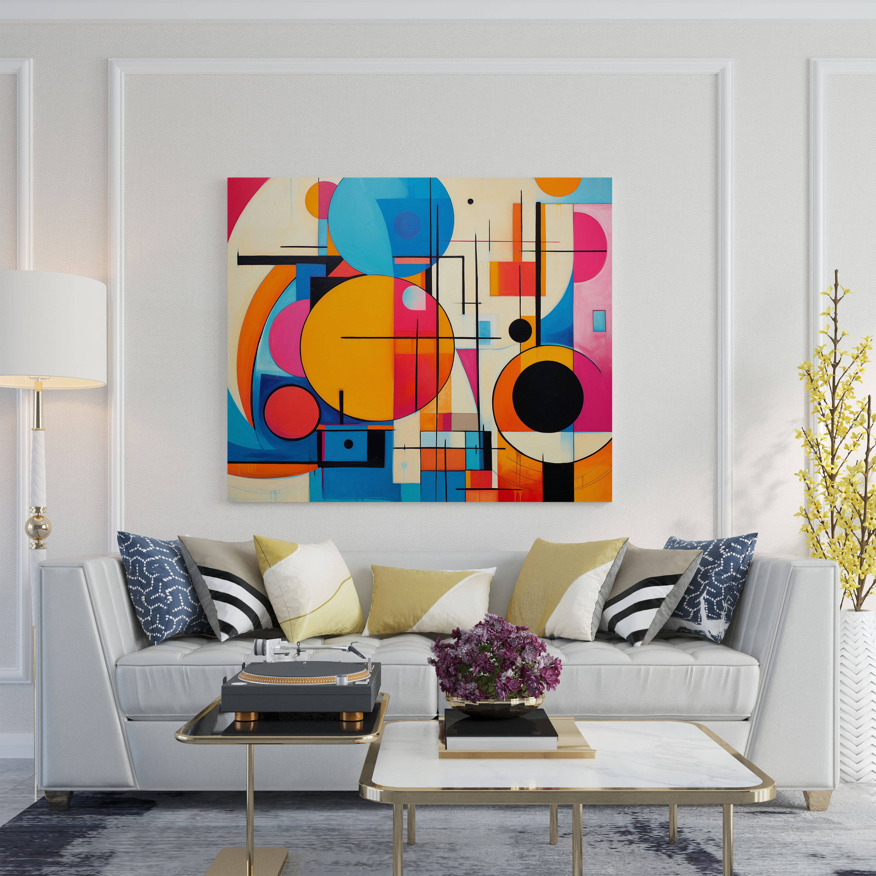 Cool Geometric Abstract Canvas Print - Cool, Canvas Wall Art, Wall Decoration, Cool