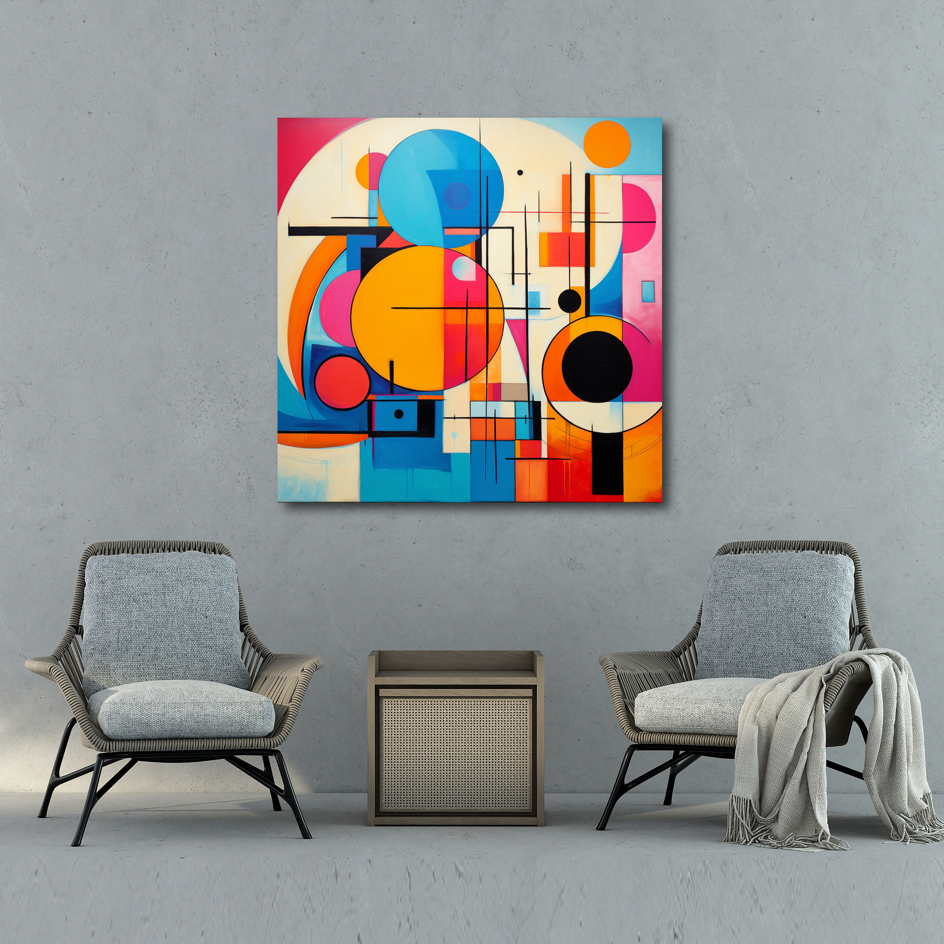 Cool Geometric Abstract Canvas Print - Cool, Canvas Wall Art, Wall Decoration, Cool