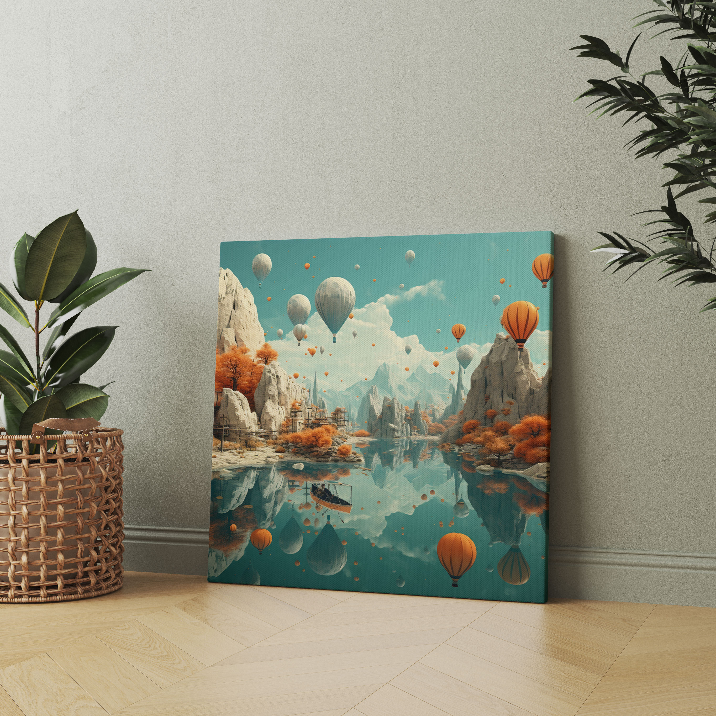 Surreales Traumland Leinwandbild - Wandkunst Traumhafte Landschaft Visuell Beeindruckende Darstellung