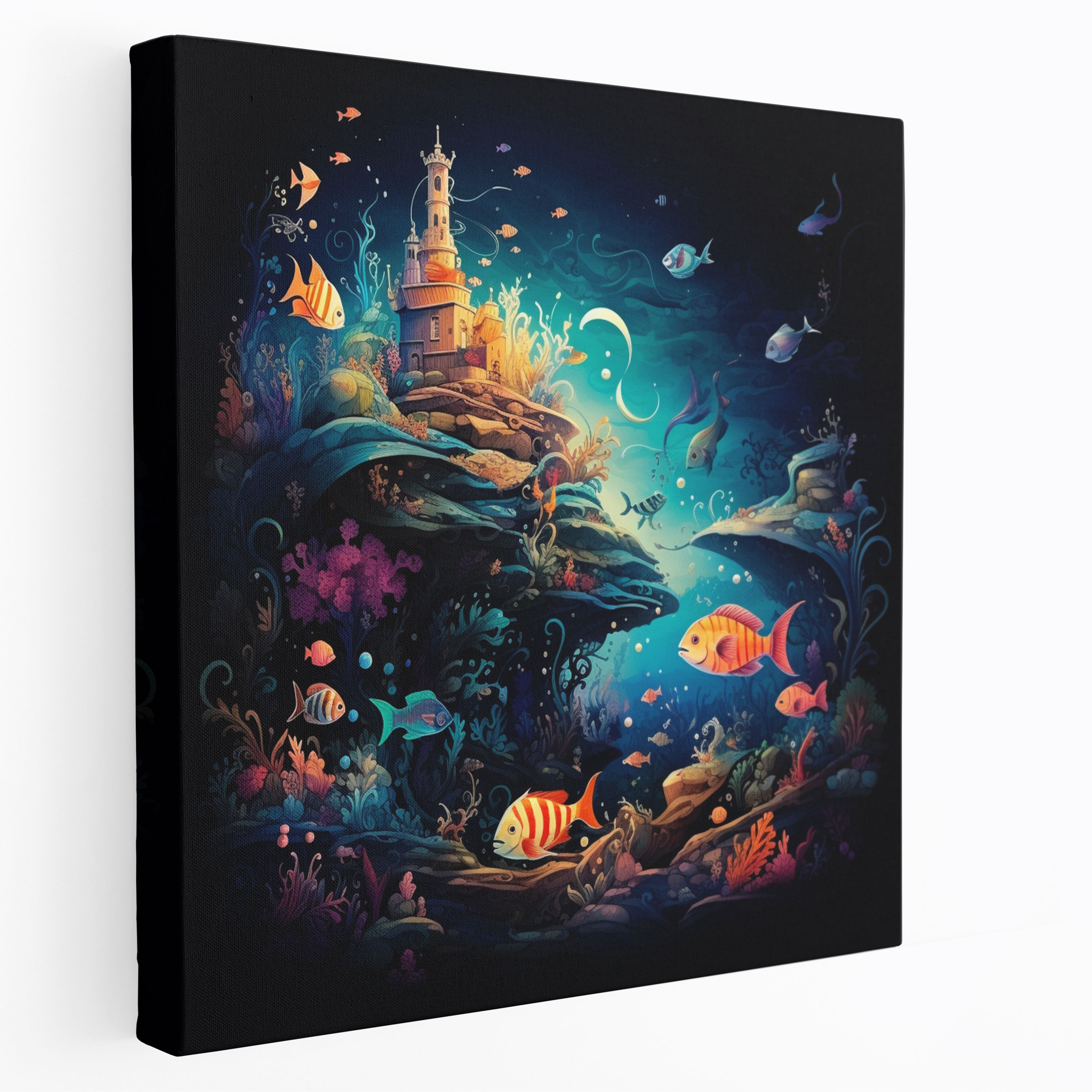 Coole Unterwasserwelt Leinwandbild - Magische Unterwasserwelt lebendige Meeresbewohner