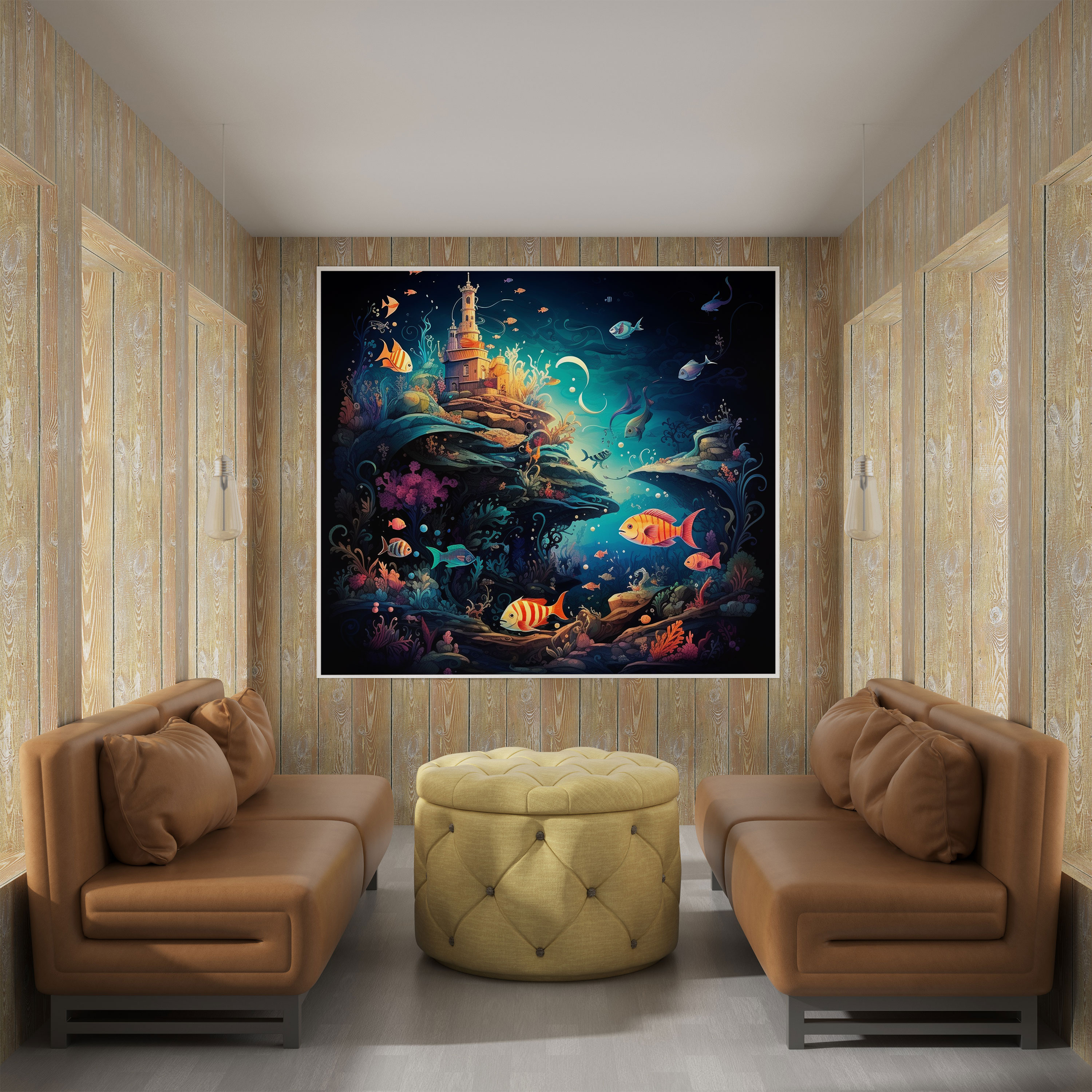 Coole Unterwasserwelt Leinwandbild - Magische Unterwasserwelt lebendige Meeresbewohner