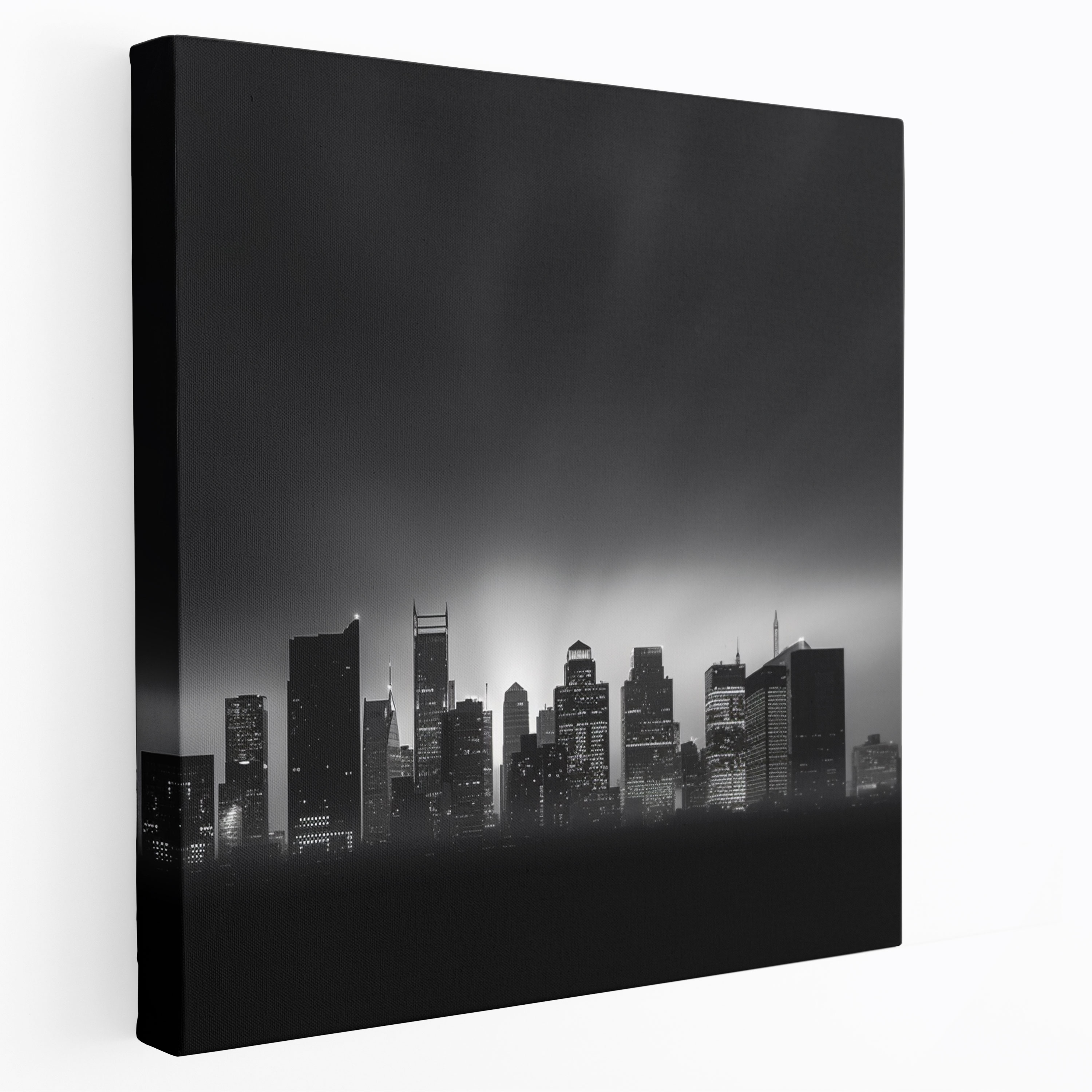 Moderne Wandkunst: Abendlicht Stadtsilhouette - Stilvolle Wanddekoration Foto Wohnkultur