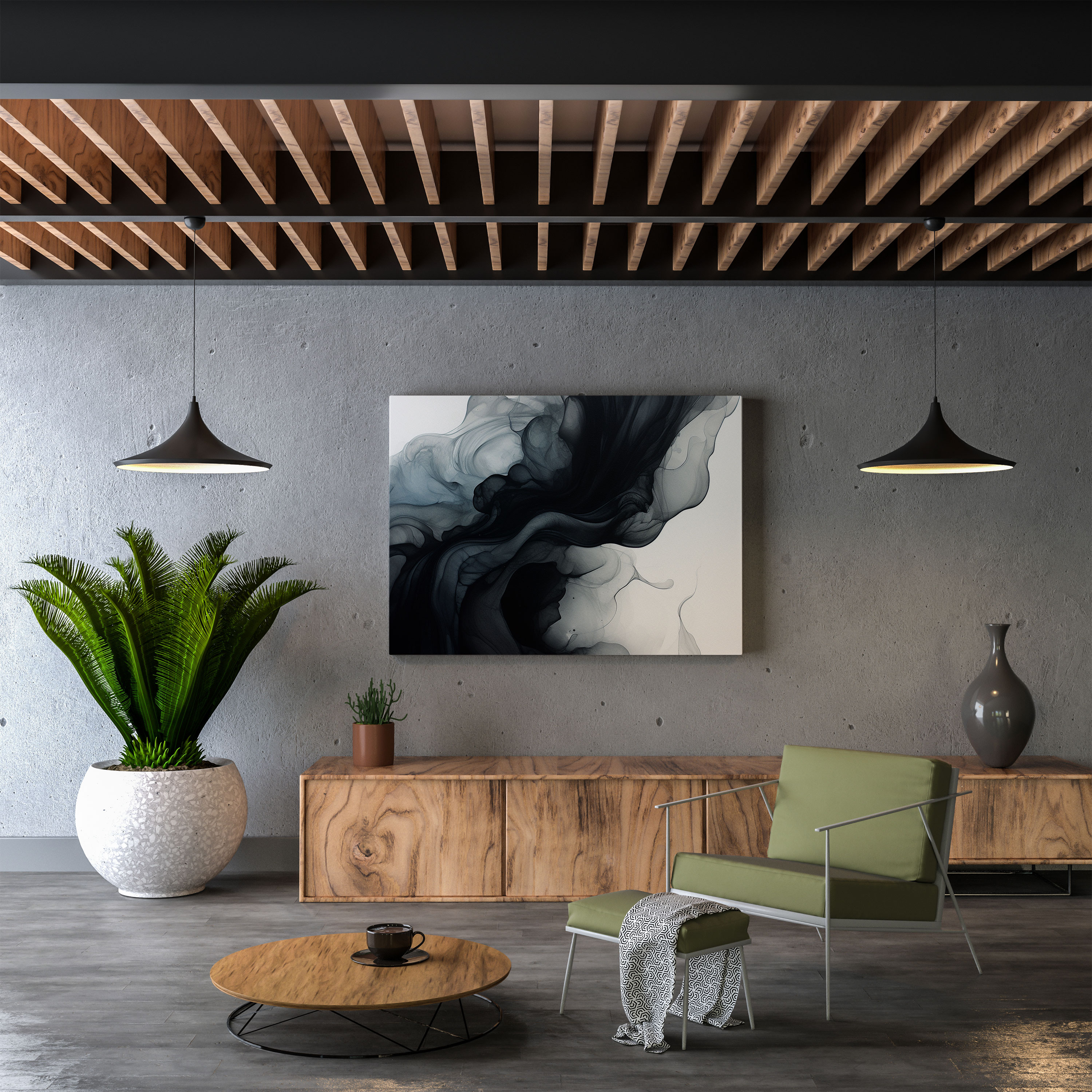 Cool Abstract Wall Art - Cool, Dark Tones, Captivating, Cool