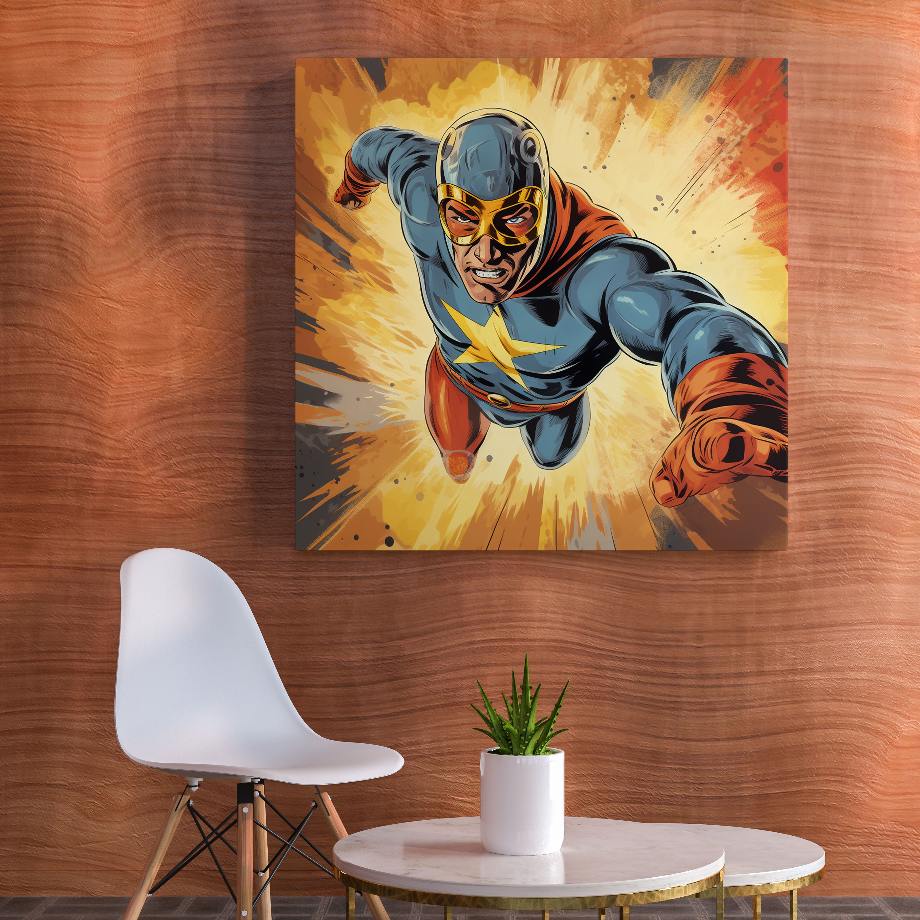 Coole Wanddekoration: Vintage Superheld - Zuhause Dekoration Leinwandbild