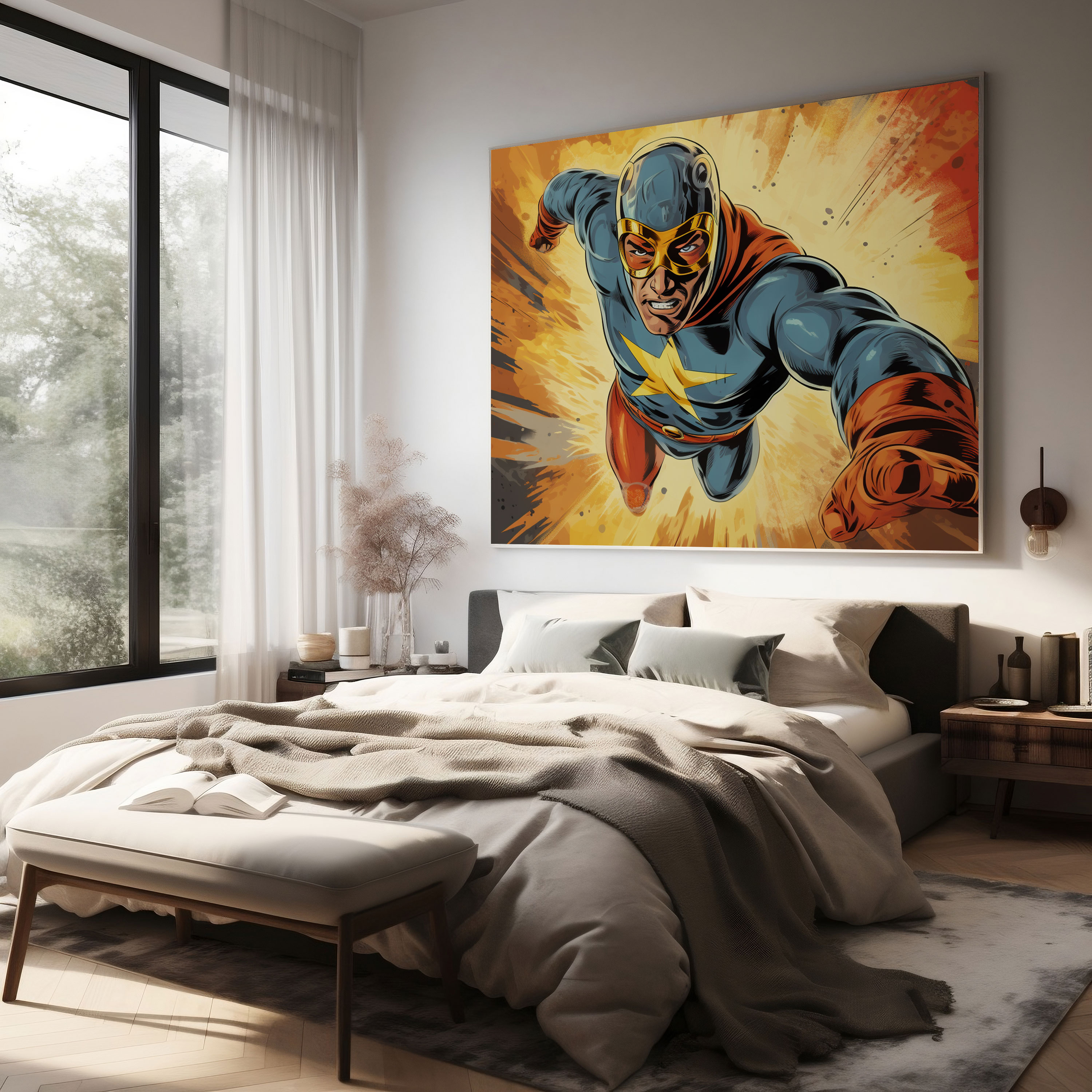 Coole Wanddekoration: Vintage Superheld - Zuhause Dekoration Leinwandbild