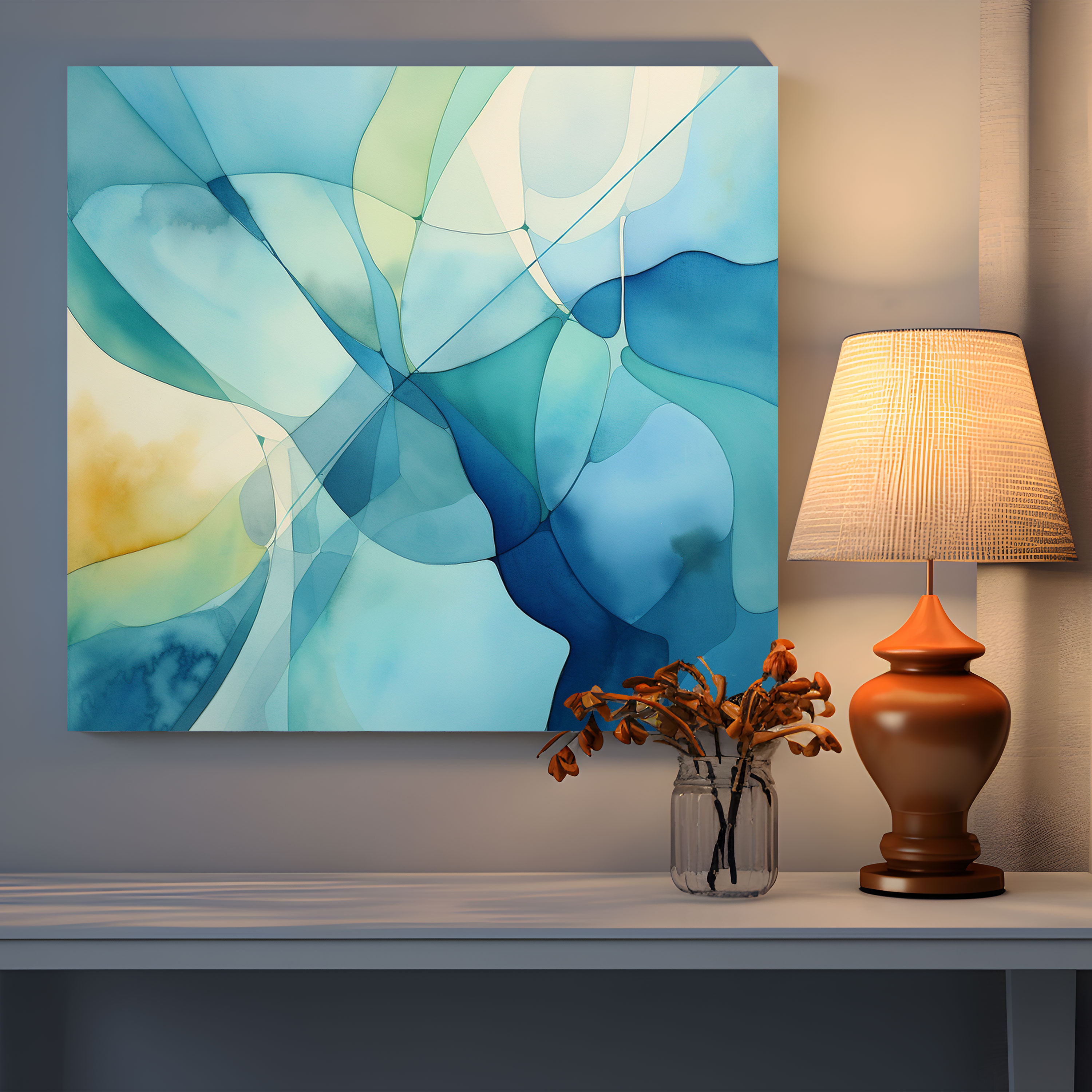 Cool Canvas Print: Tranquil Waters - Cool, Soothing Tones, Canvas, Cool