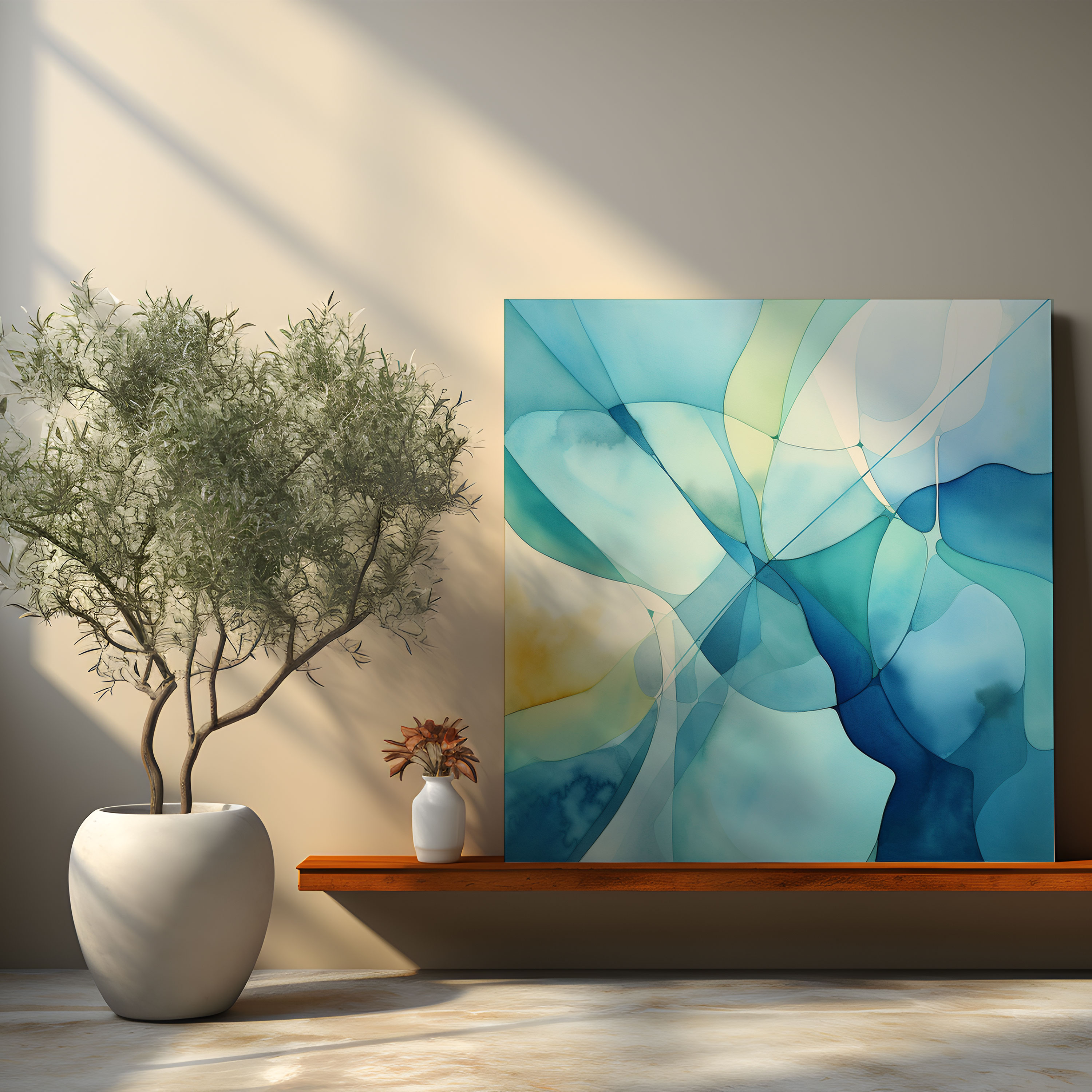 Cool Canvas Print: Tranquil Waters - Cool, Soothing Tones, Canvas, Cool