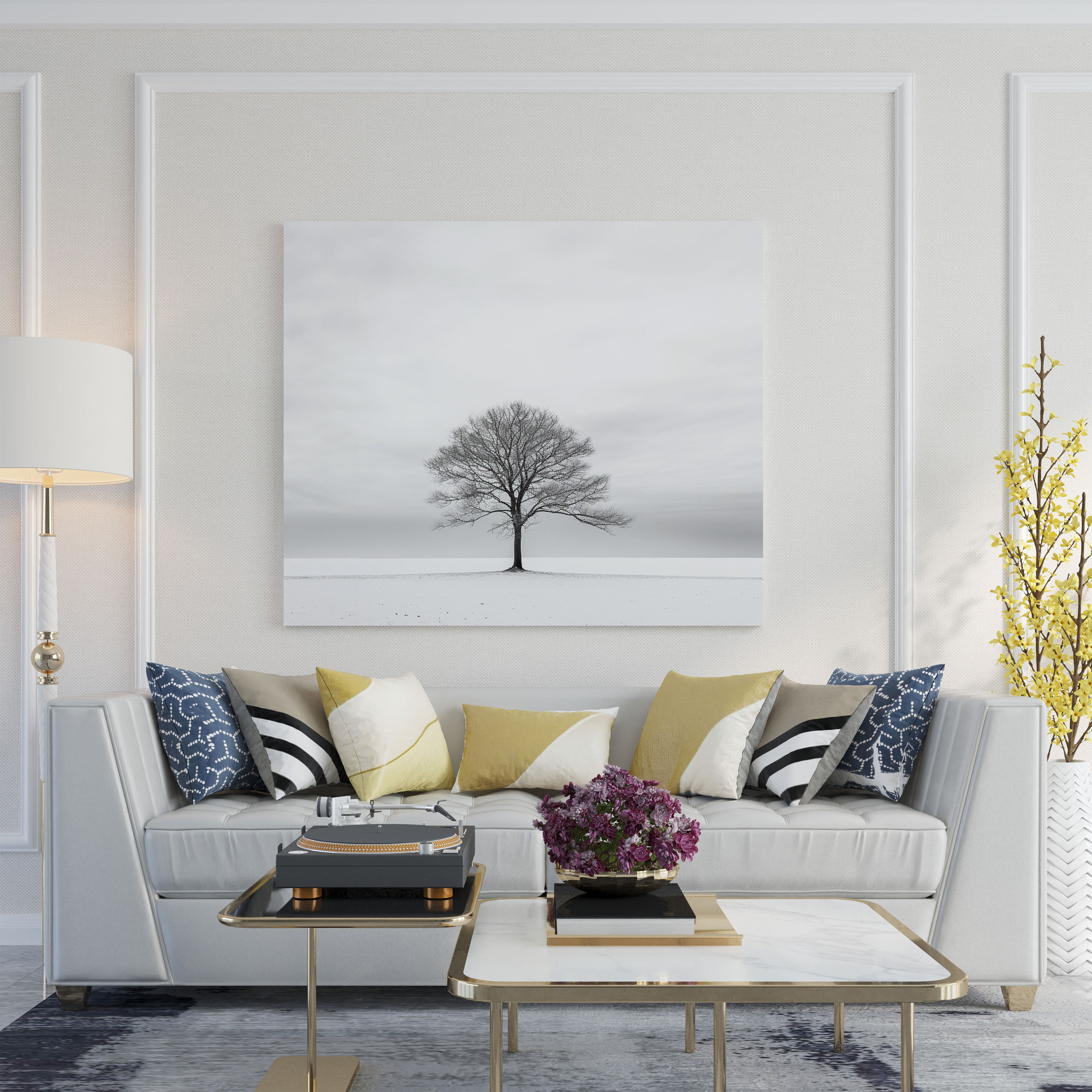 Cool Minimalist Canvas Print - Cool, Lone Tree, Minimalist, Wall Decoration