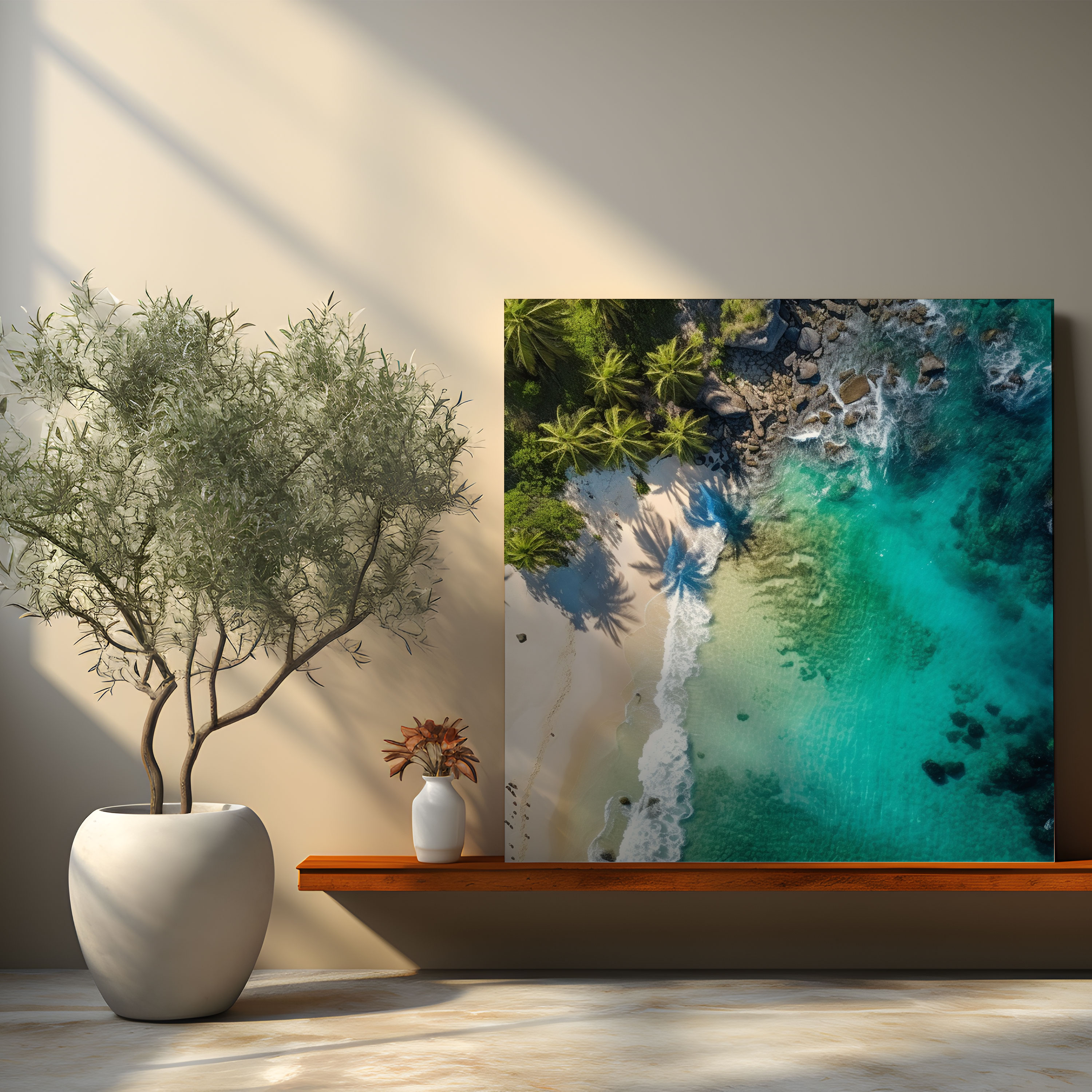 Cool Wall Art - Aerial View Tropical Paradise Canvas Print - Cool, Canvas Wall Art, Cool, Wall Art