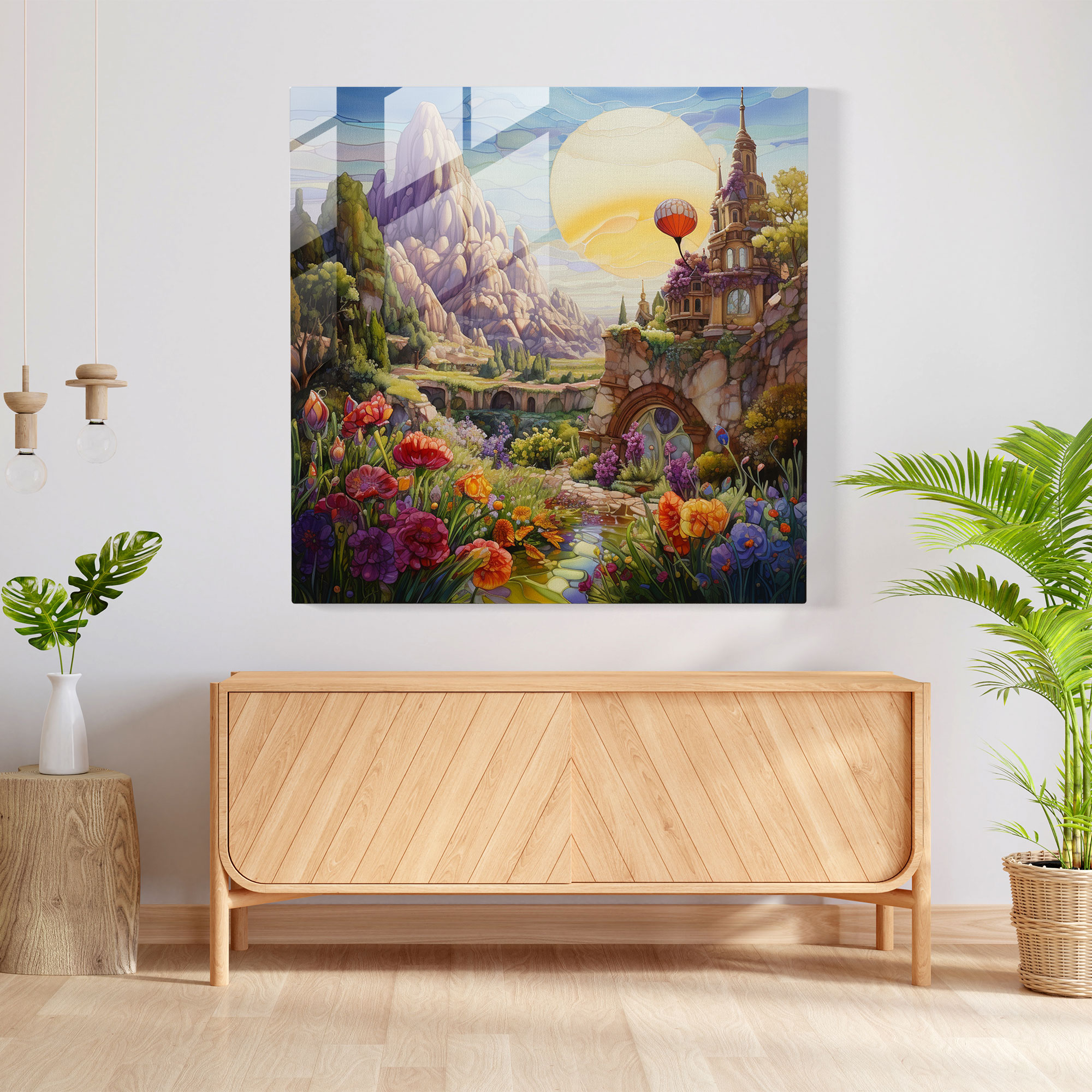 Hayal Gibi Kapadokya Füzyon Sanat Cam Tablo Duvar Dekorasyonu