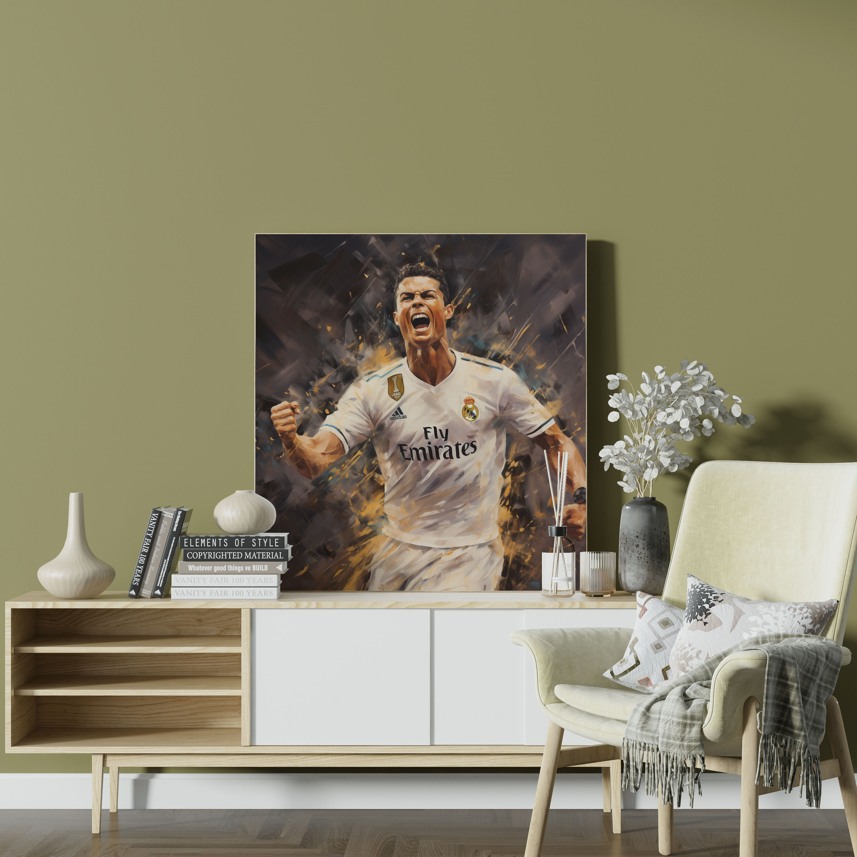 Cristiano Ronaldo Wall Art - Cristiano Ronaldo, Canvas Print, Oil Painting, Canvas