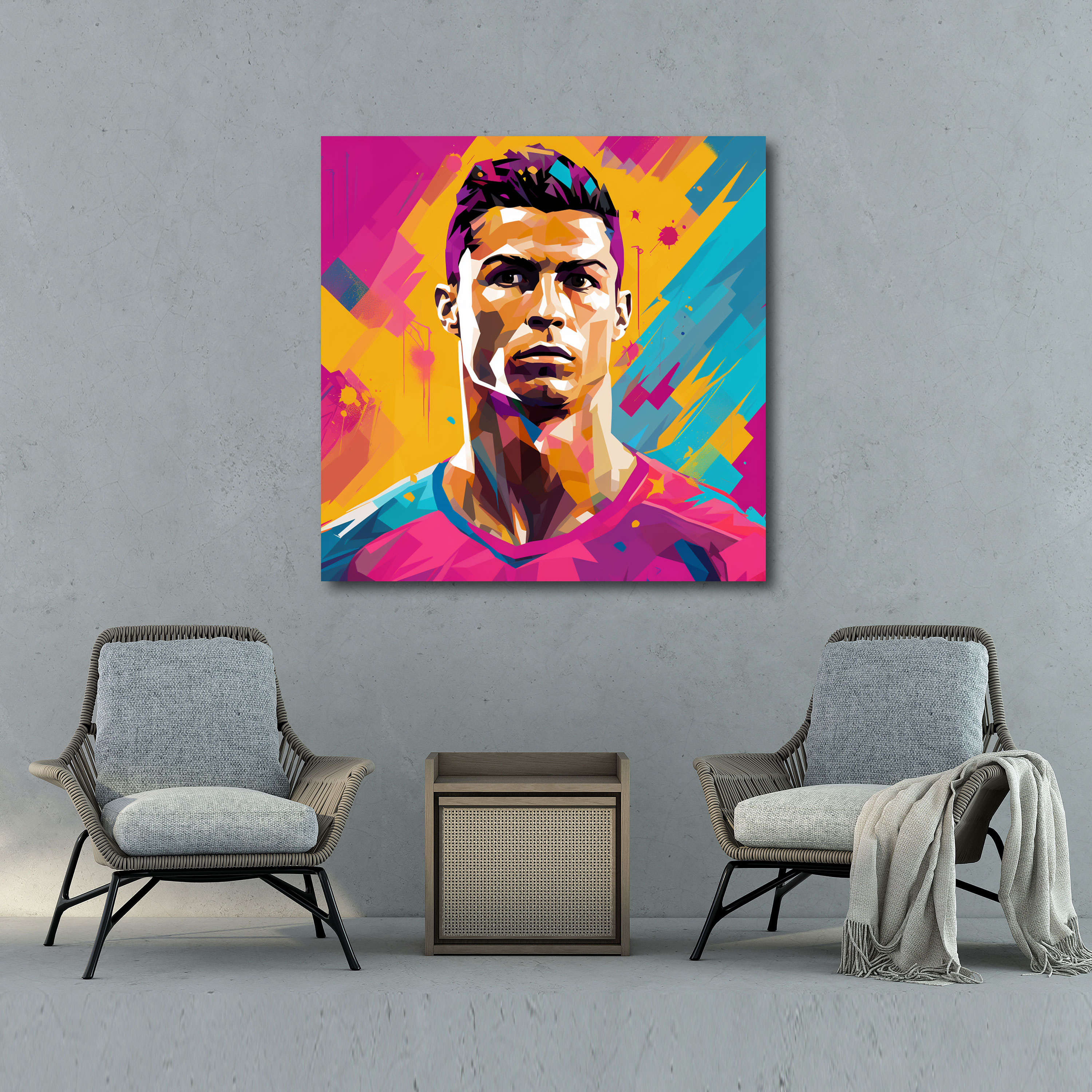 Cristiano Ronaldo Canvas Print - Cristiano Ronaldo, Canvas Print, Wall Decoration, Bold Graphic Elements