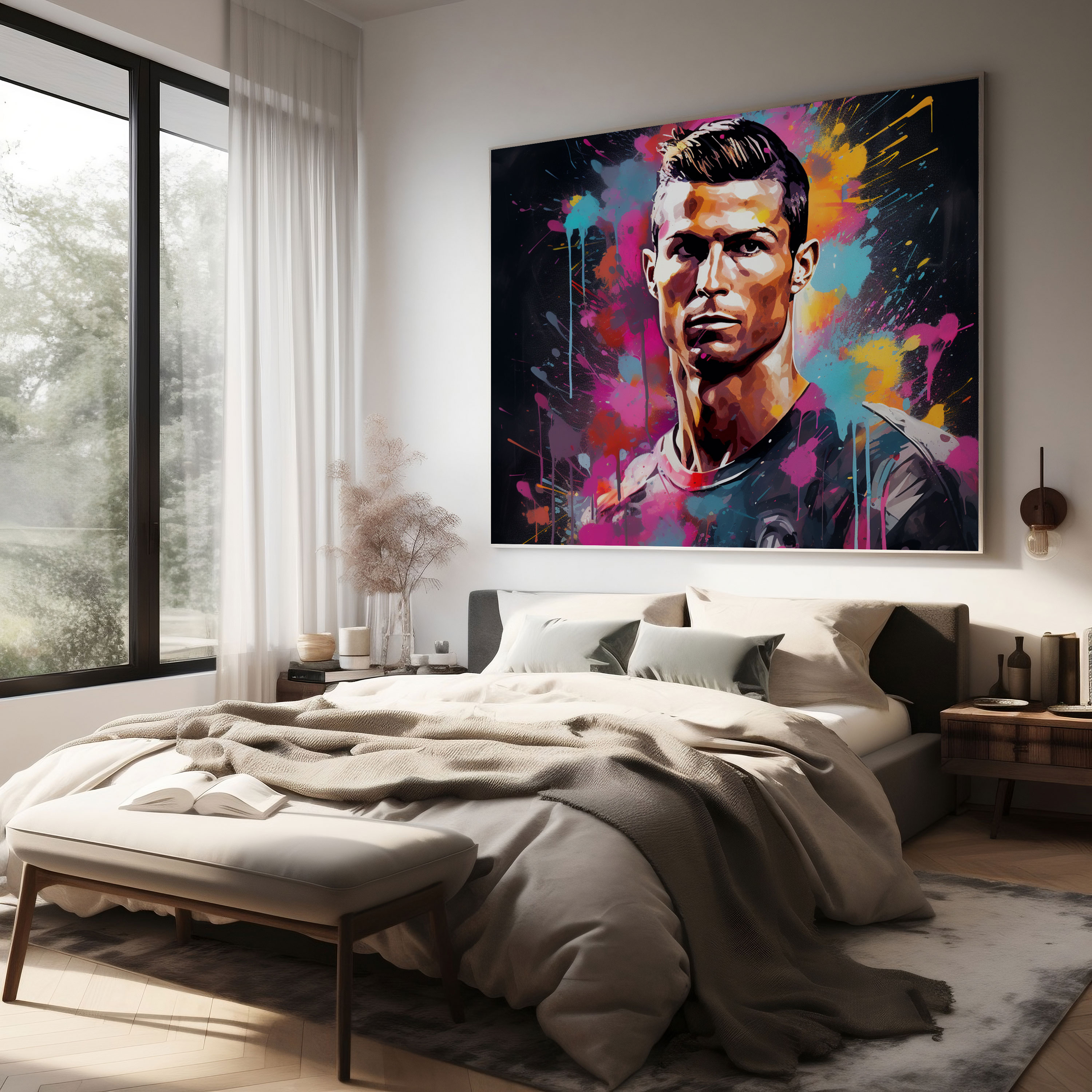 Cristiano Ronaldo Canvas Print - Cristiano Ronaldo, Cristiano Ronaldo, Home Decoration, Graffiti-Inspired Artwork
