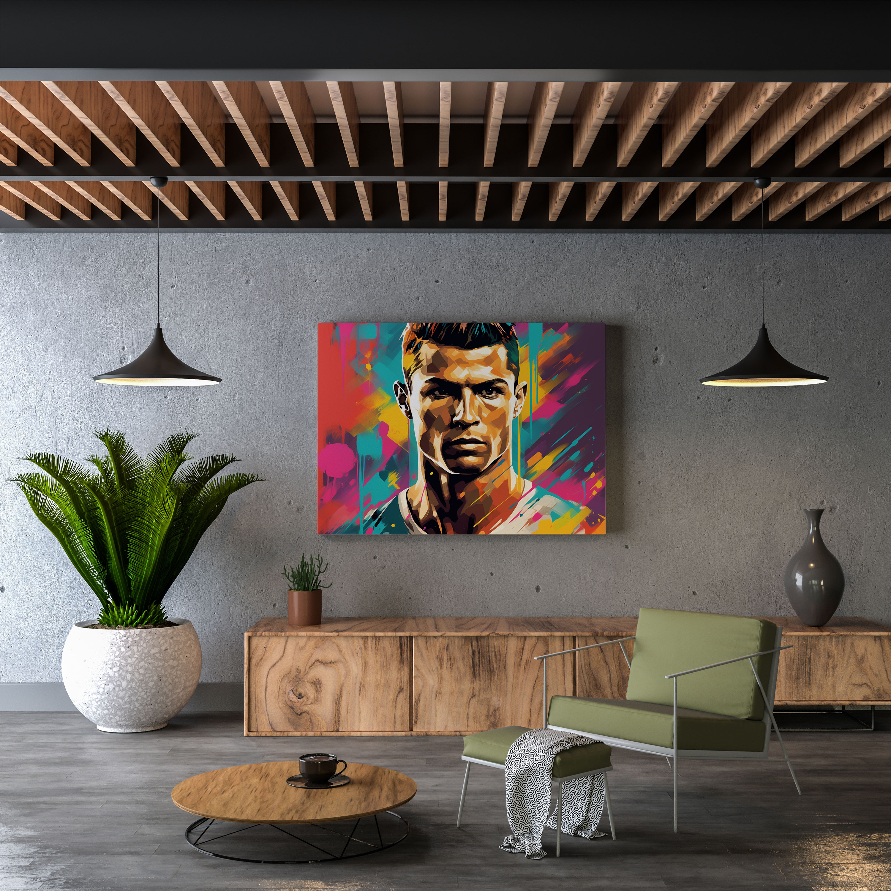Cristiano Ronaldo Pop Art Canvas Print - Cristiano Ronaldo, Confidence, Vibrant Colors, Canvas Print