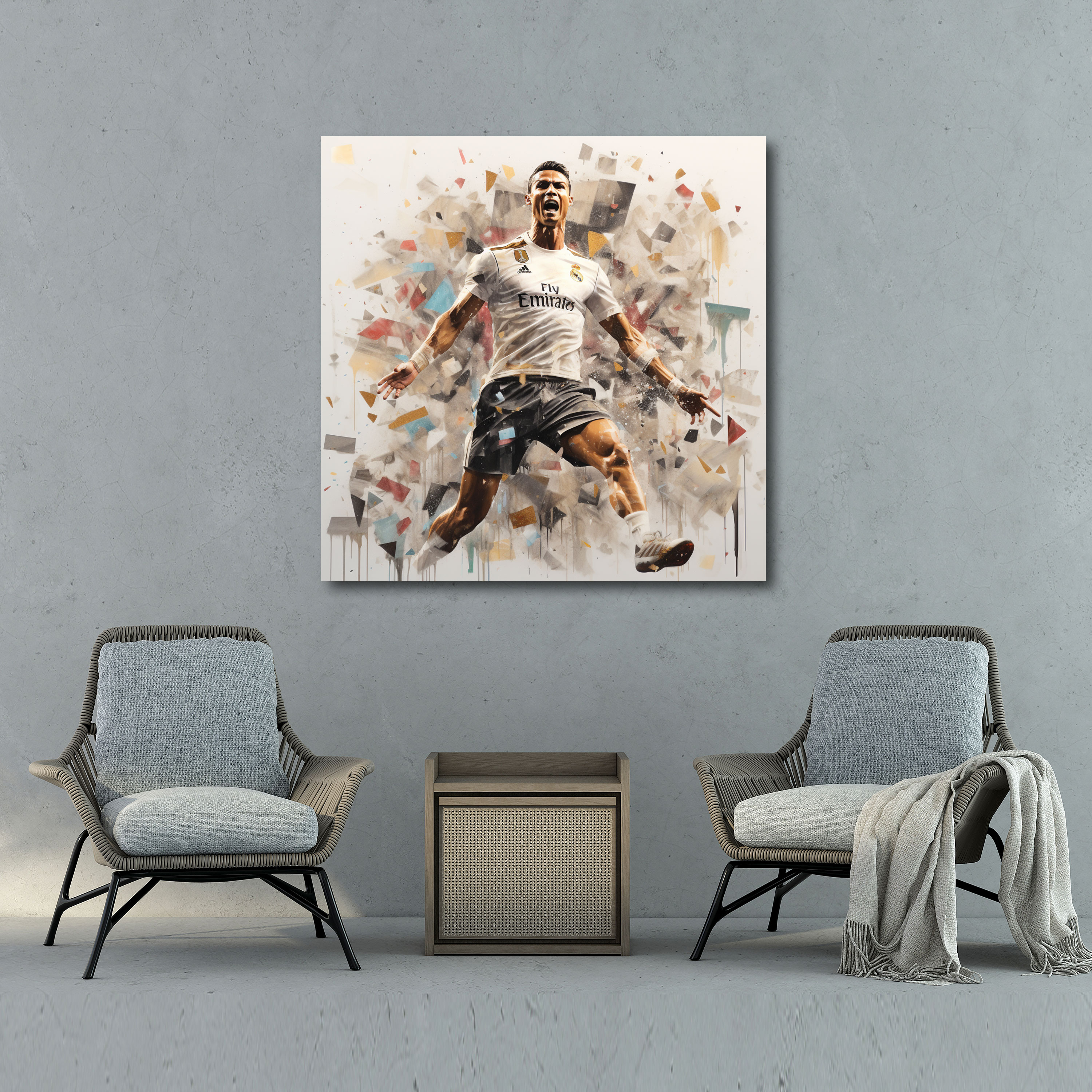 Cristiano Ronaldo Collage Kanvas Tablo - Cristiano Ronaldo Duvar Sanatı Duvar Dekorasyonu Koleksiyon Sanatı