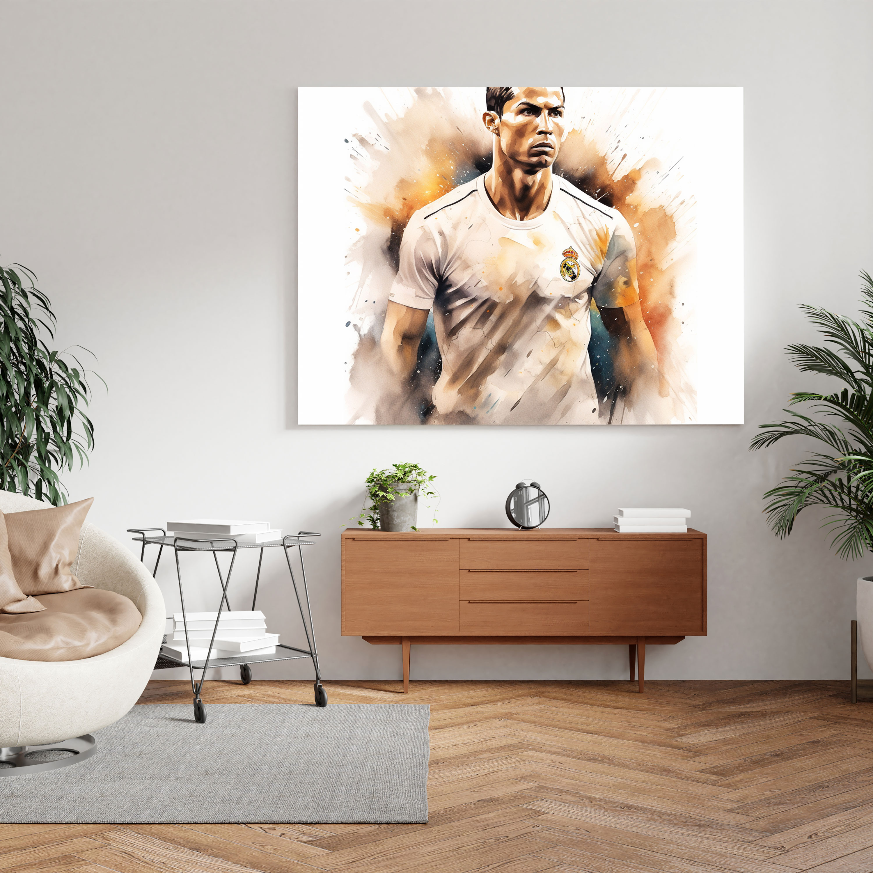 Cristiano Ronaldo Suluboya Tablo - Cristiano Ronaldo Suluboya Resim Duvar Sanatı