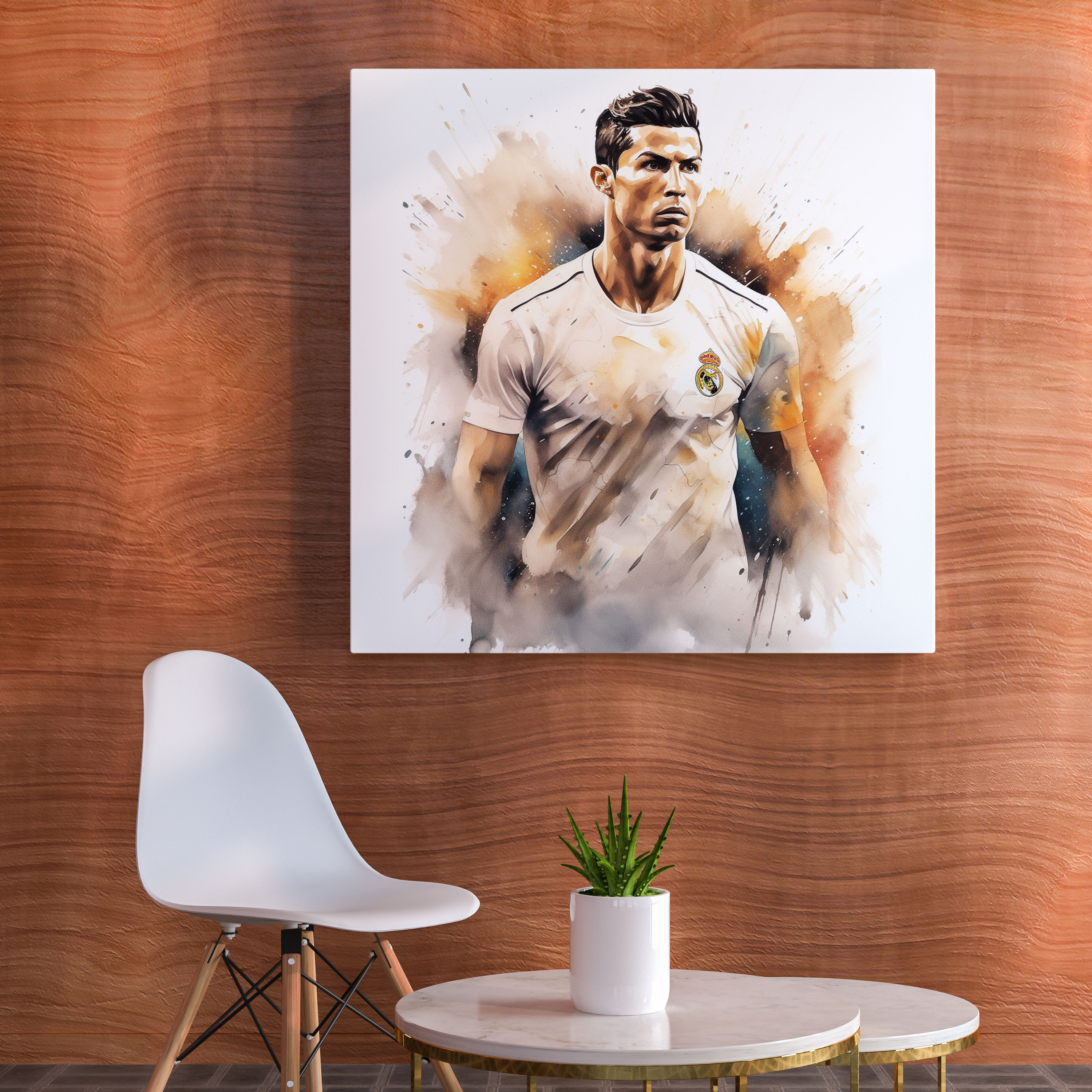 Cristiano Ronaldo Suluboya Tablo - Cristiano Ronaldo Suluboya Resim Duvar Sanatı