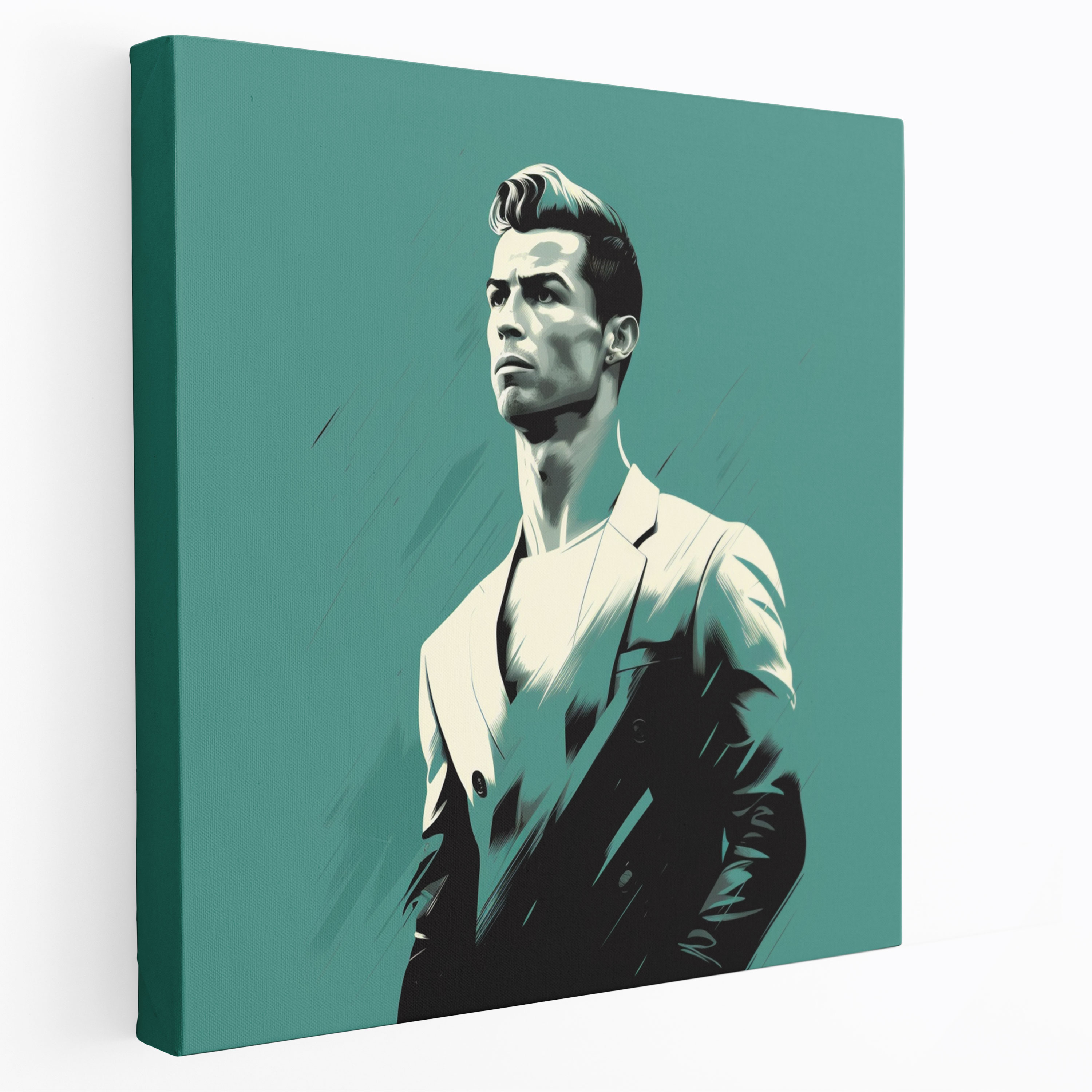 Cristiano Ronaldo Wall Art - Minimalist Illustration - Cristiano Ronaldo, Clean Lines, Wall Decoration, Monochromatic Color Scheme