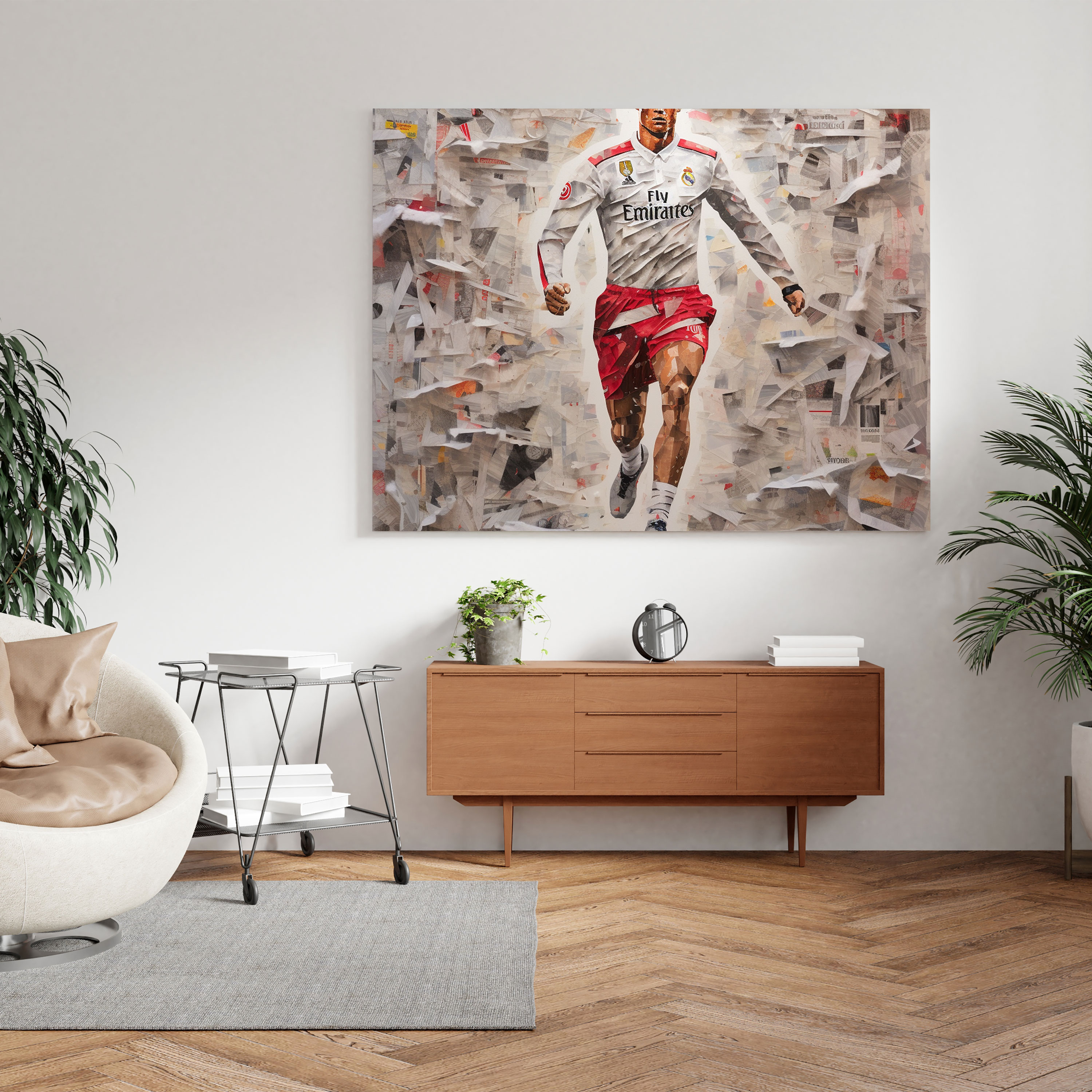 Cristiano Ronaldo Wall Art - Collage Artwork - Cristiano Ronaldo, Newspaper Clippings, Wall Decoration, Home Decoration