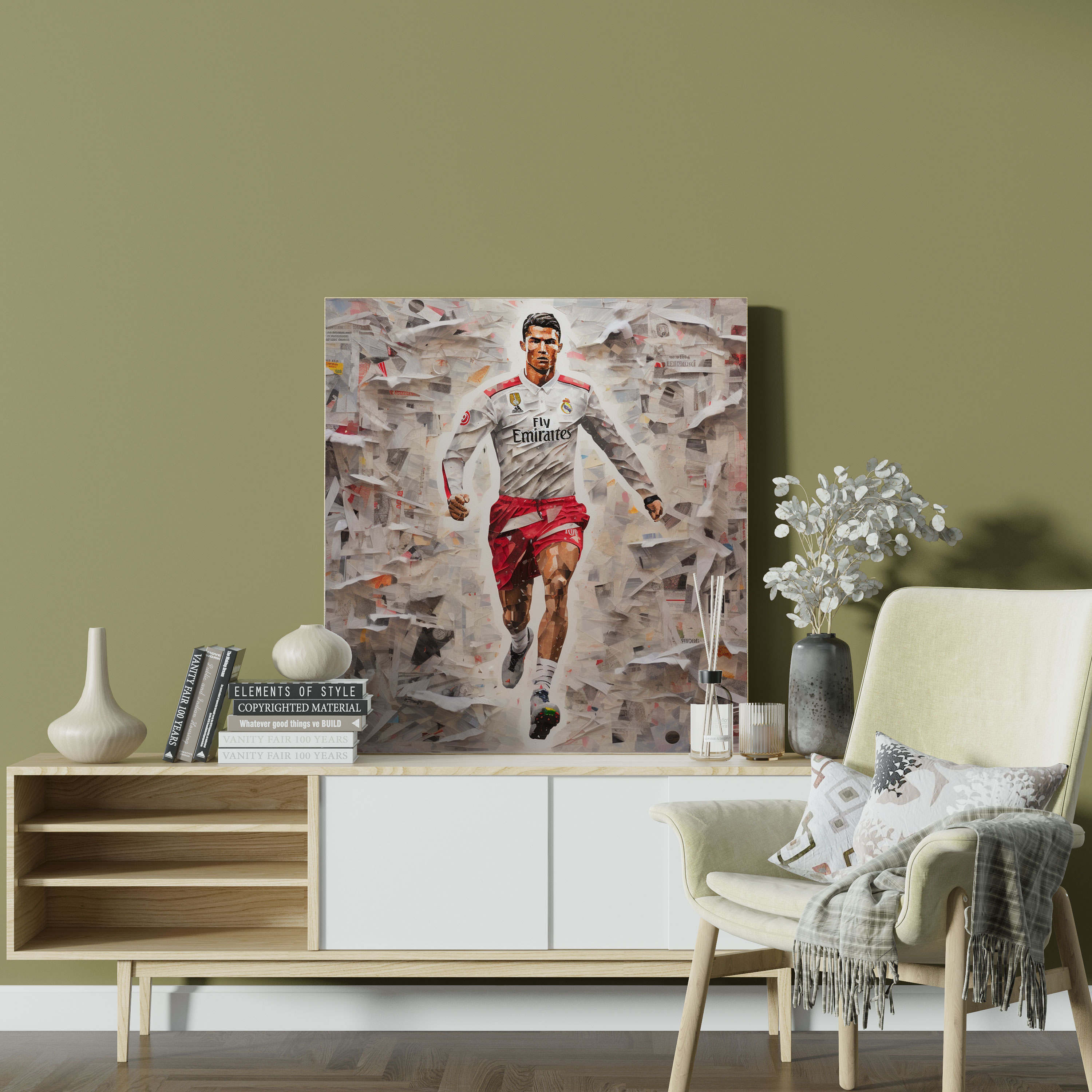 Cristiano Ronaldo Wall Art - Collage Artwork - Cristiano Ronaldo, Newspaper Clippings, Wall Decoration, Home Decoration