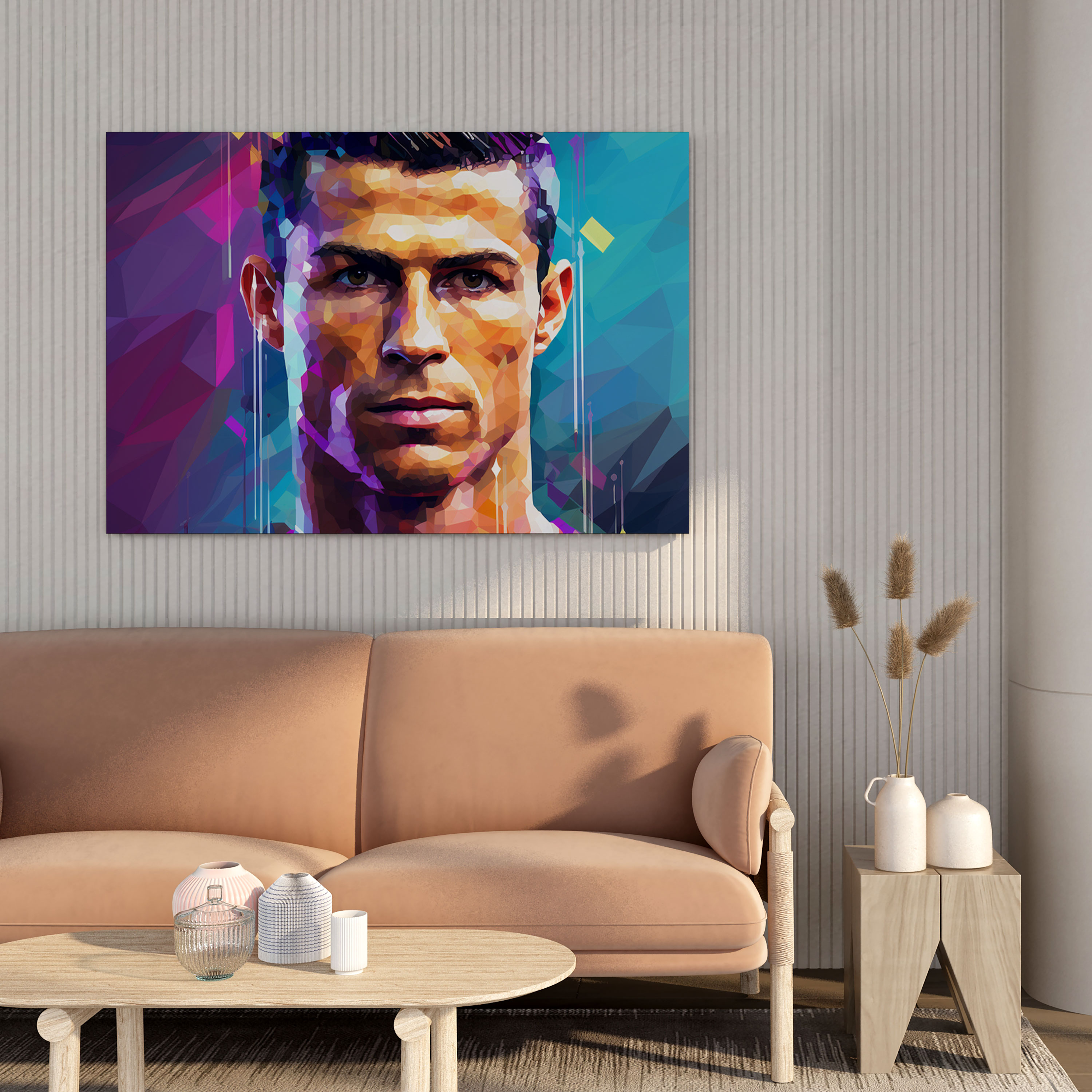 Cristiano Ronaldo Canvas Print - Pixelated Digital Portrait - Cristiano Ronaldo, Pixelated Artwork, Wall Art, Modern Touch