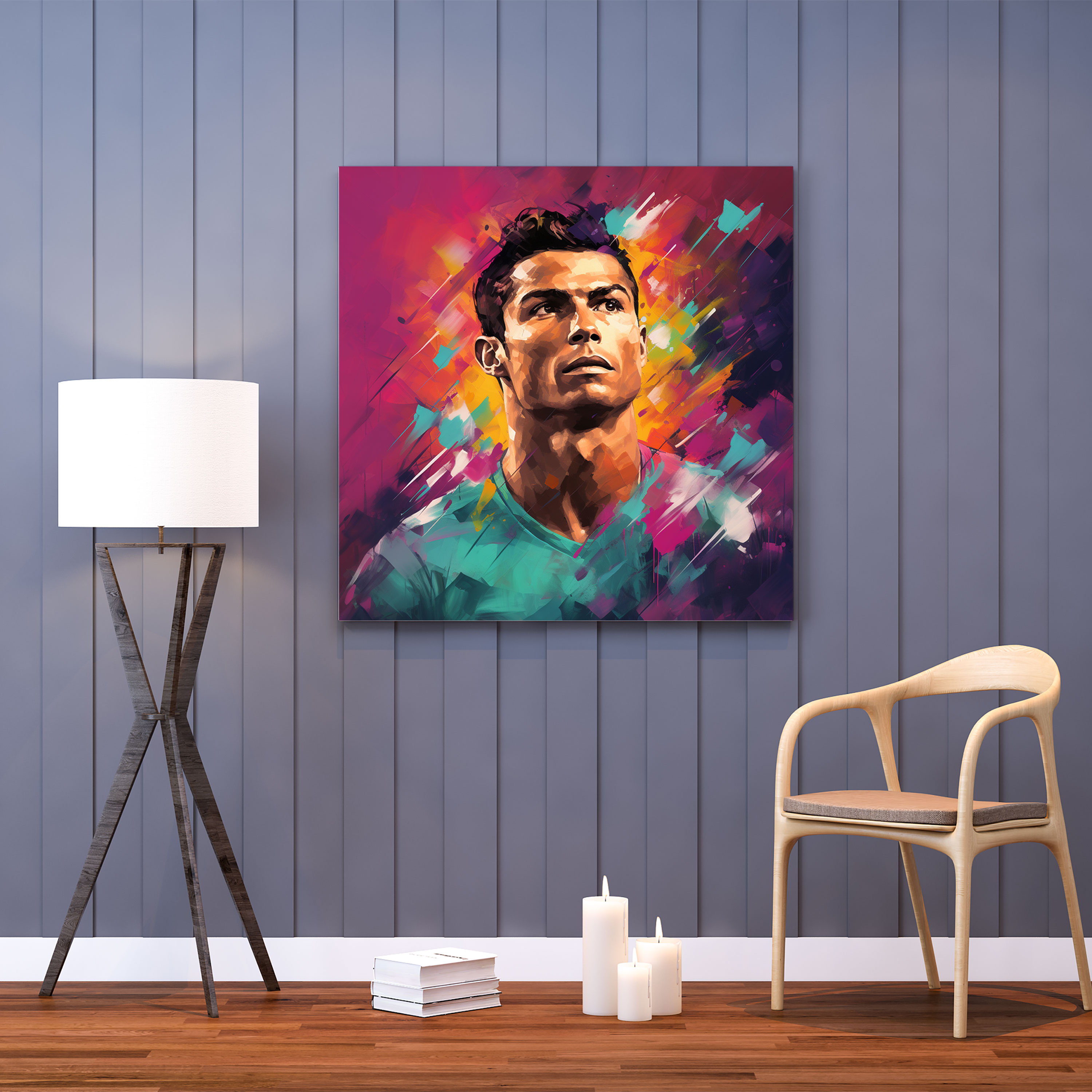 Cristiano Ronaldo Tablo Sanatı - İzlenimci Eserlerden İlham Alan Sanat - Duvar Dekorasyonu Cristiano Ronaldo İzlenimci Esinlenmeli Sanat Eserleri Duvar Sanatı